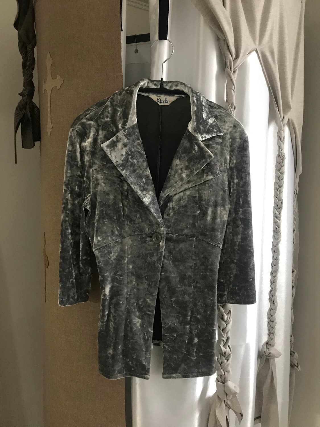 vintage silver velvet top 상품이미지6