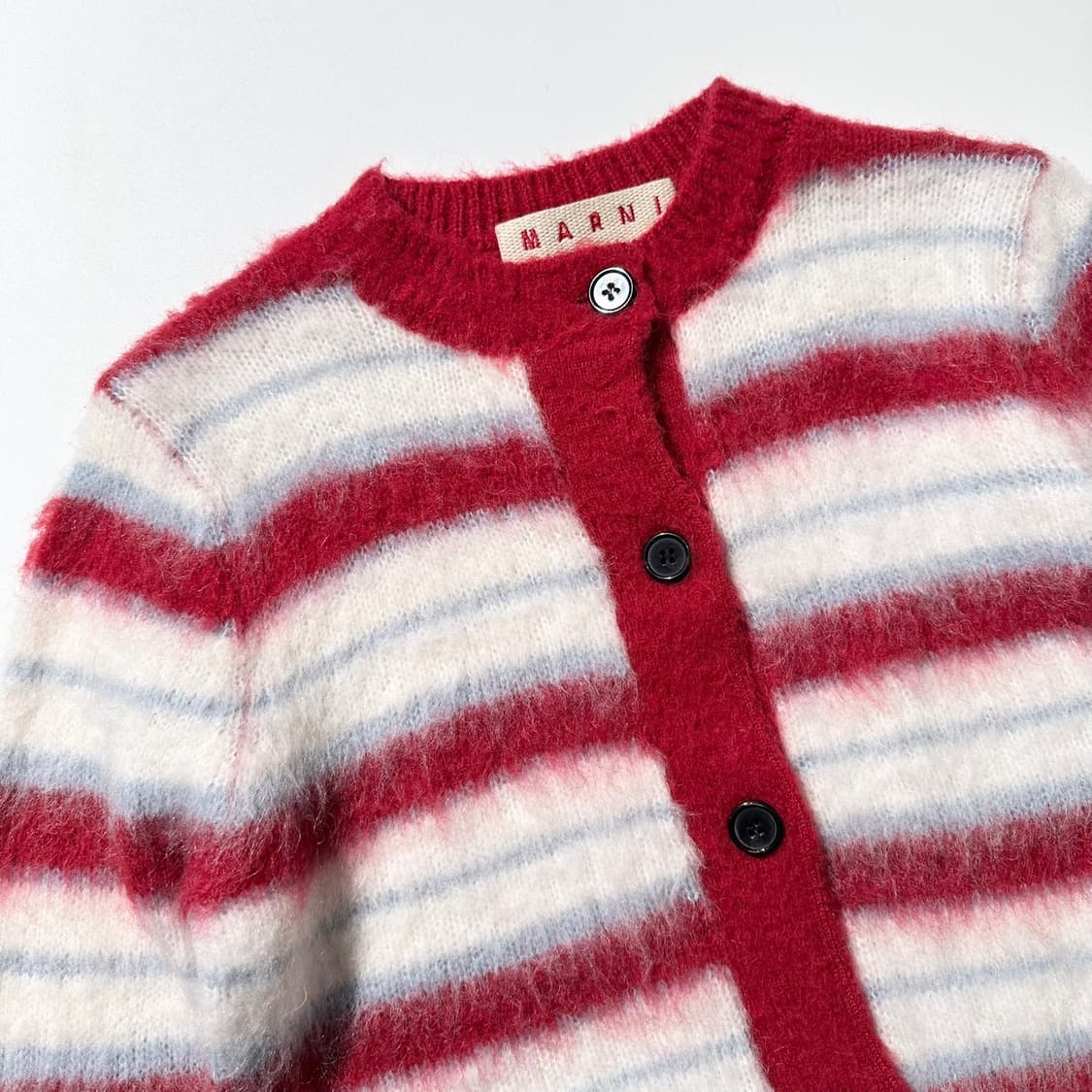 마르니 모헤어 스트라이프 라운드넥 크롭 니트 가디건 상품이미지4
