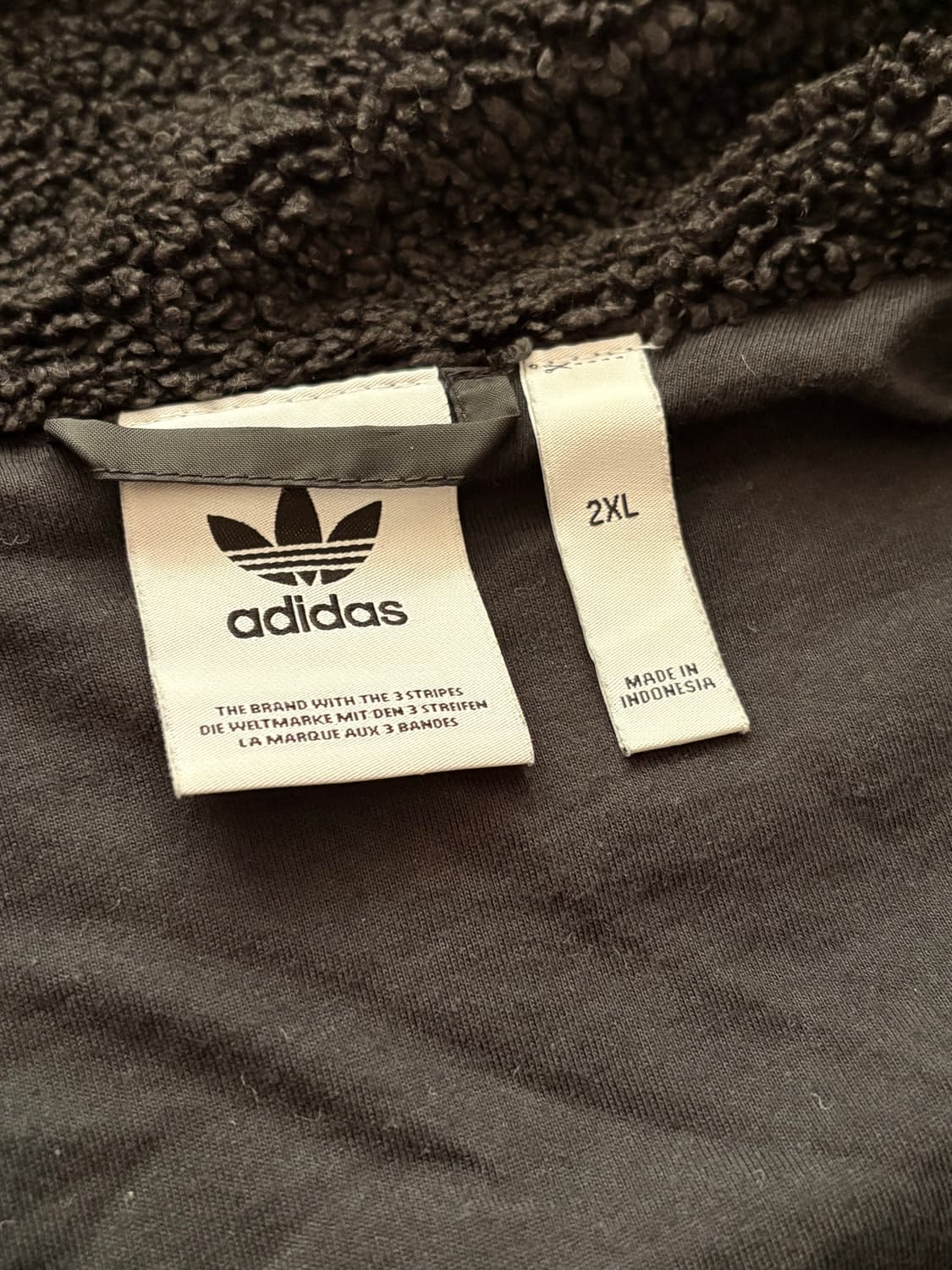 아디다스 빅 트레포일 헤비 자켓 플리스 집업 블랙 2XL 상품이미지2