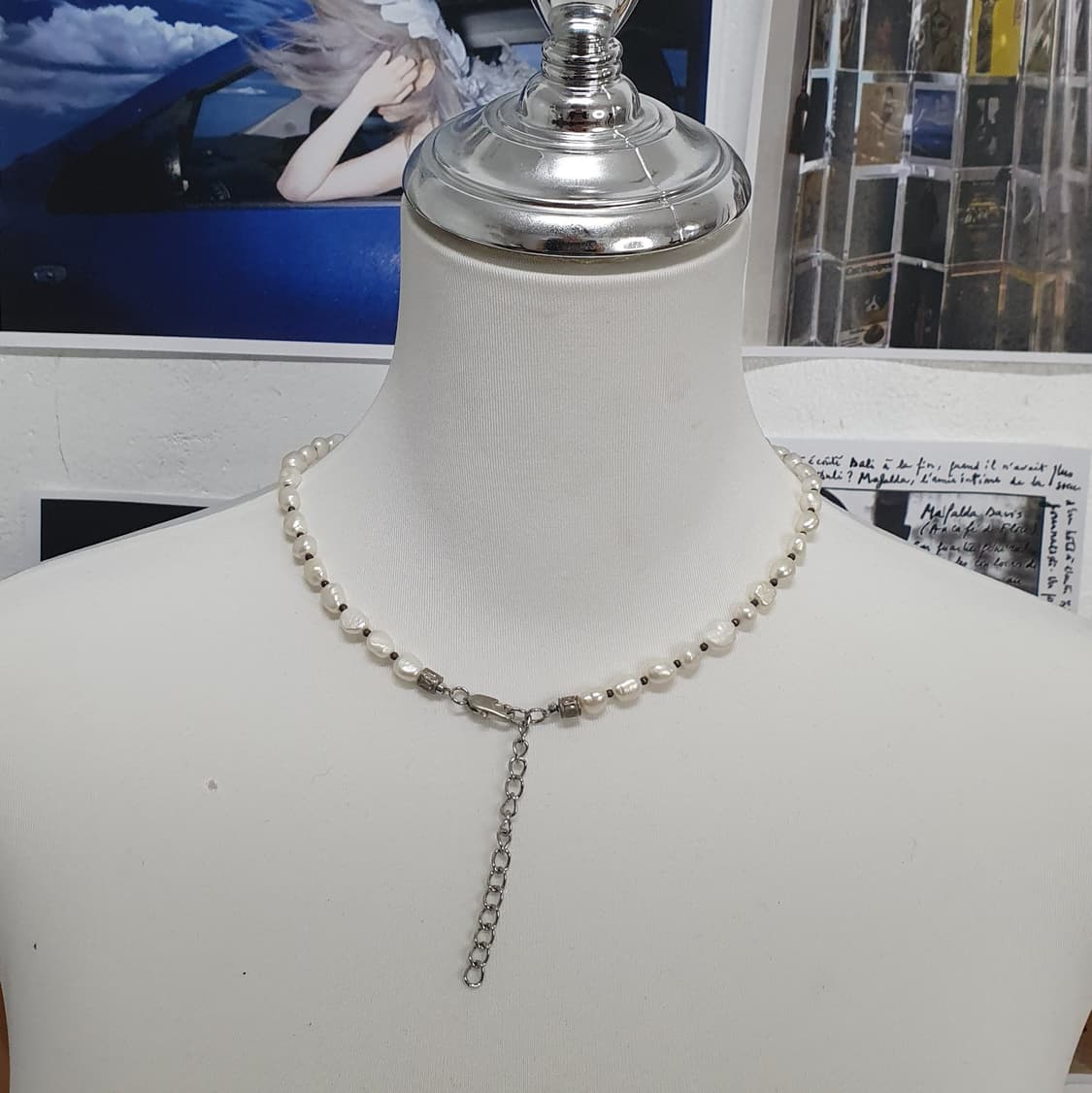 [Vintage] Freshwater Pearl & Onyx Neckla 상품이미지6
