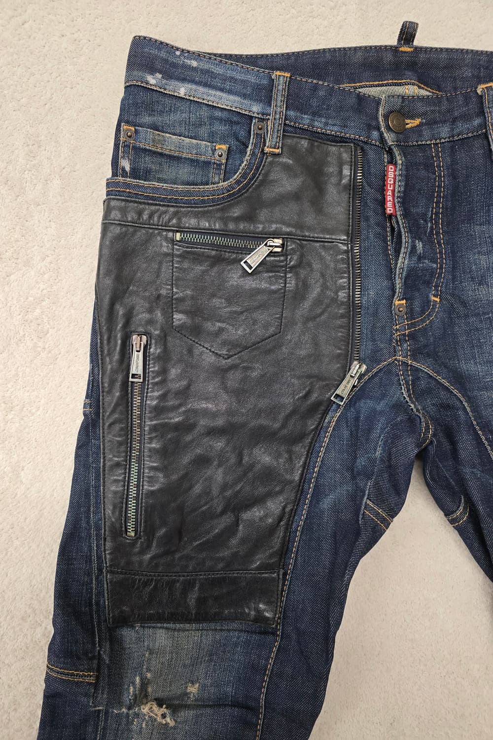 (정품) 디스퀘어드2 루키3 가죽덧뎀 바이커 싸이즈 32.  74LA03 상품이미지4