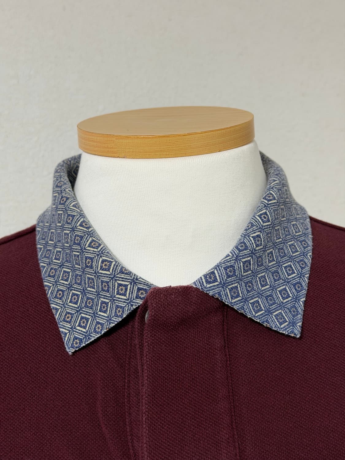 디스이즈네버댓 Tile Collar S/SL Polo Burgundy 상품이미지2