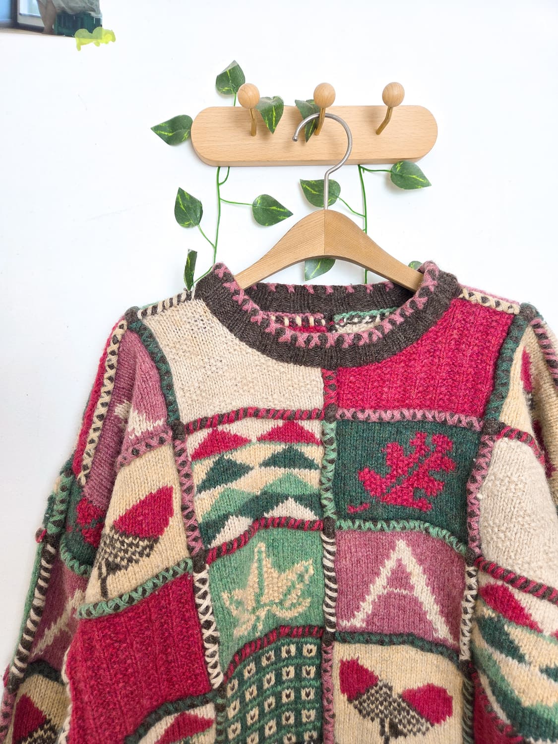 패치워크 짜임 니트 상품이미지2