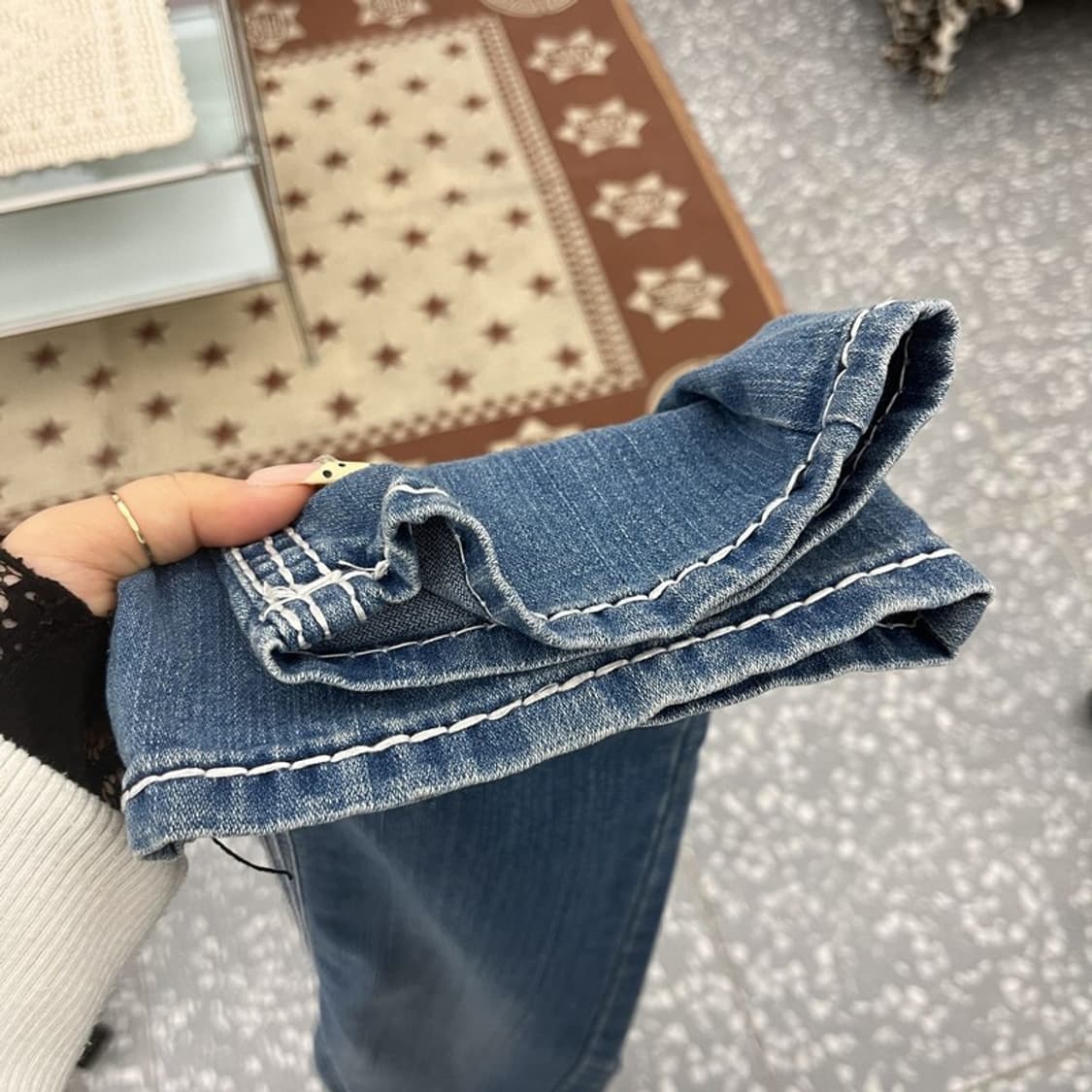 트루릴리전 JOY Y 빈티지 펑크 포켓스티치 데님팬츠 C10004 상품이미지8