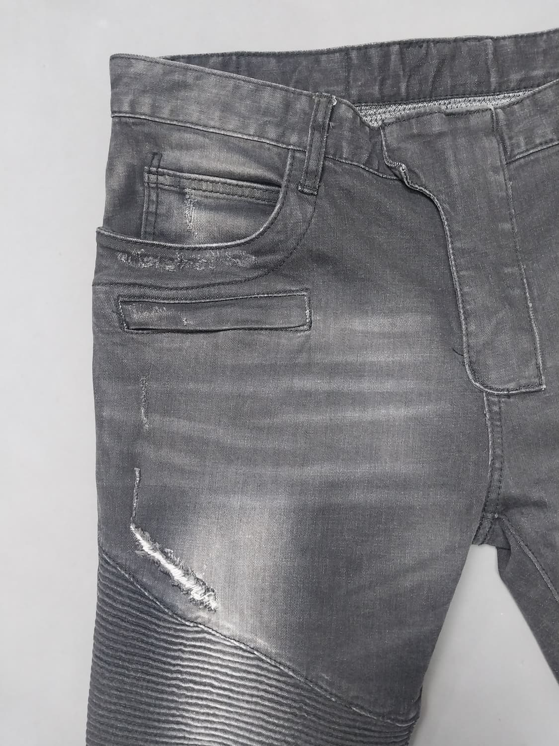 [34] 발망 블랙 워싱 디스덧댐 바이커진 청바지 상품이미지2