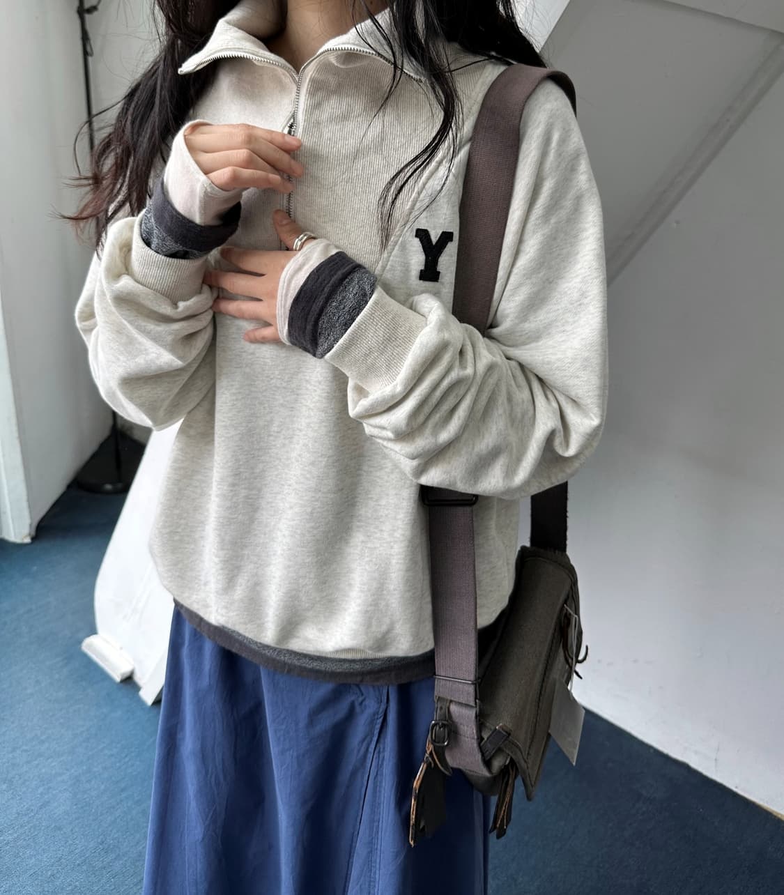 2way rib neck wide sweat P/O 상품이미지10