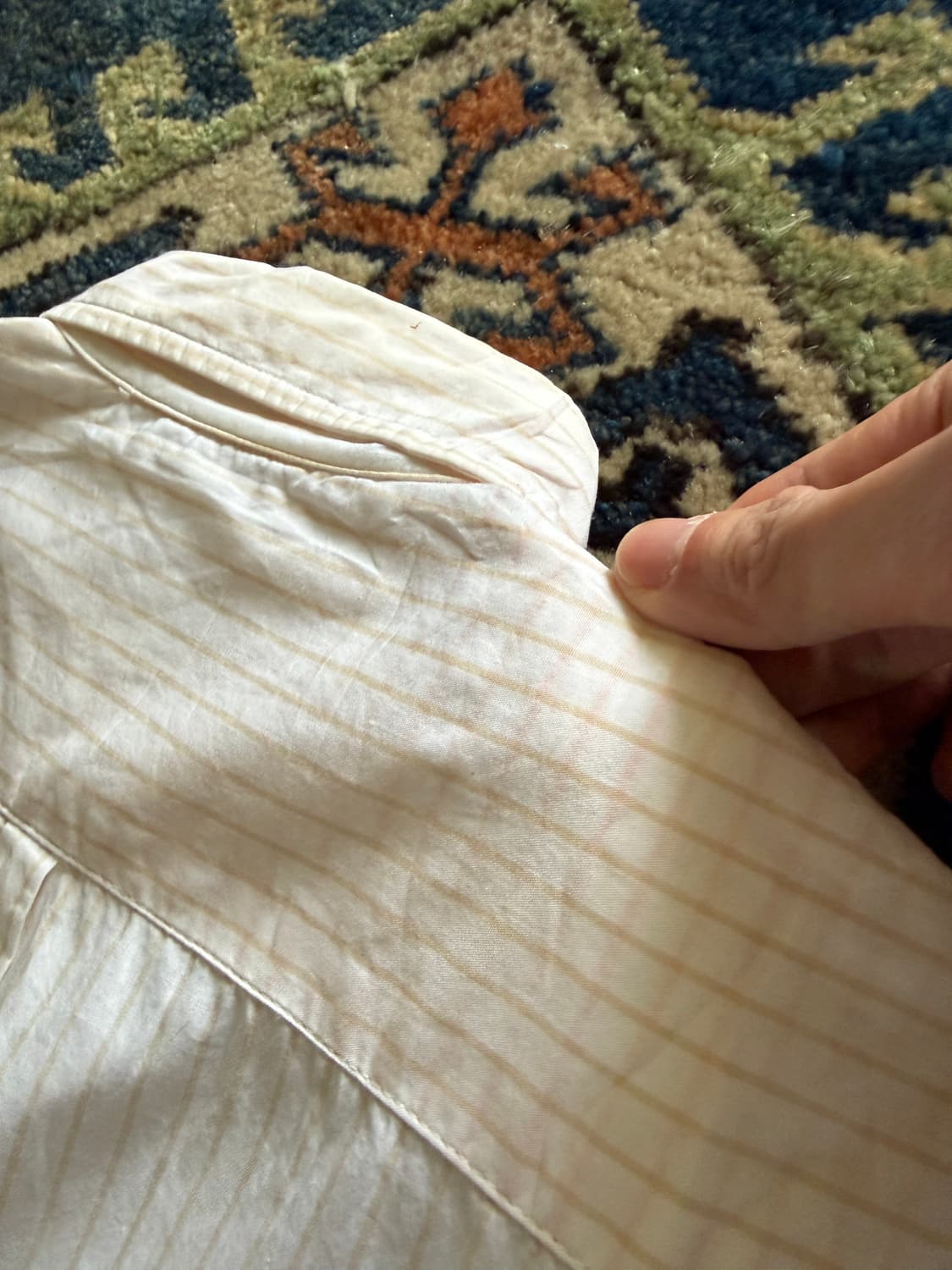 90s USA Stussy strip & check shirt  상품이미지8