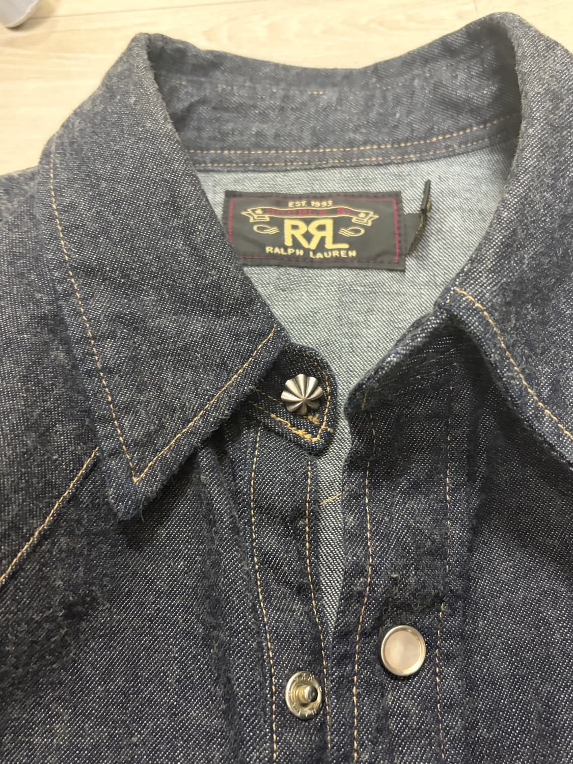 RRL 더블알엘 데님 인디고 웨스턴 셔츠 M 상품이미지3