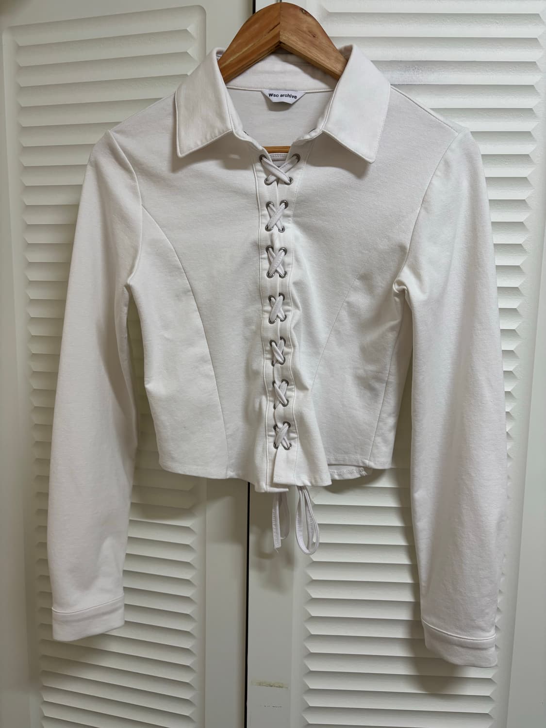 택포) wsc 아일렛 셔츠 화이트 상품이미지2