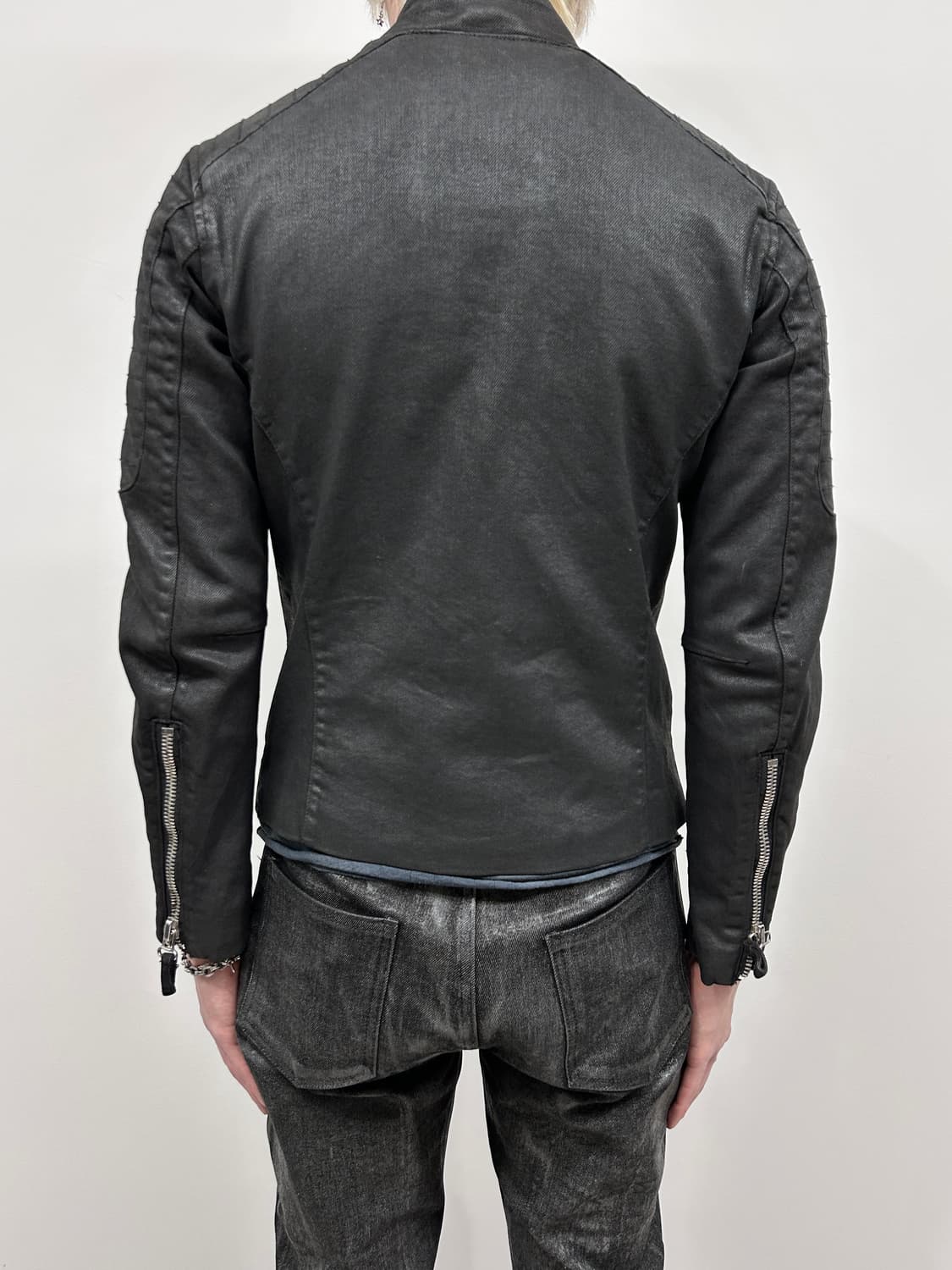 아르마니 코팅 코튼 바이커 자켓 상품이미지4