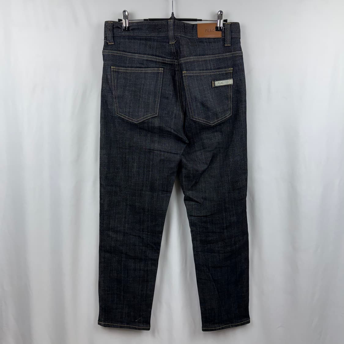 (30) 플랙 슬림핏 흑청 데님 팬츠 상품이미지4