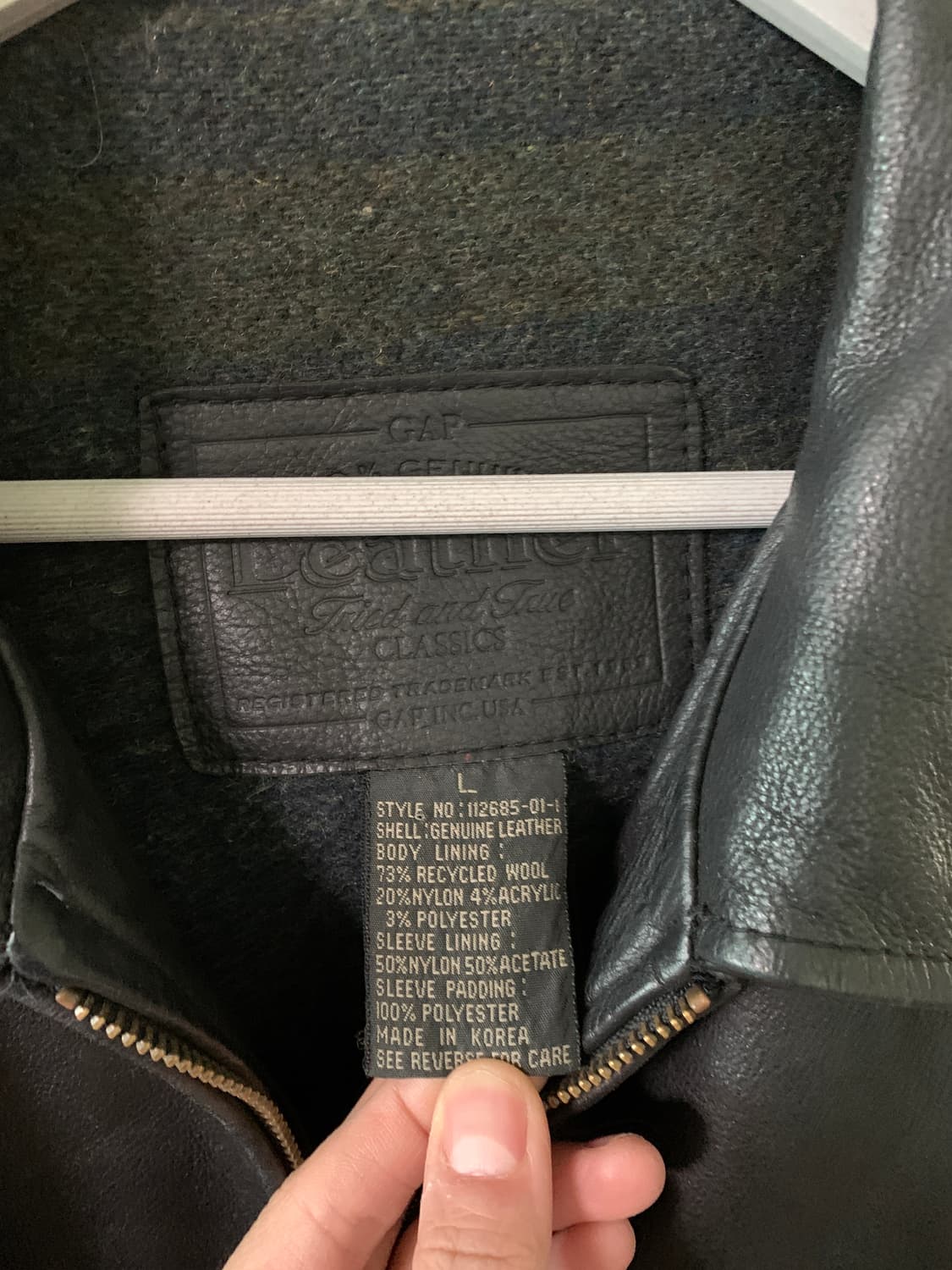 90s 올드 갭 레더 가죽 자켓 디트로이트 라이더 스타일 L 상품이미지2
