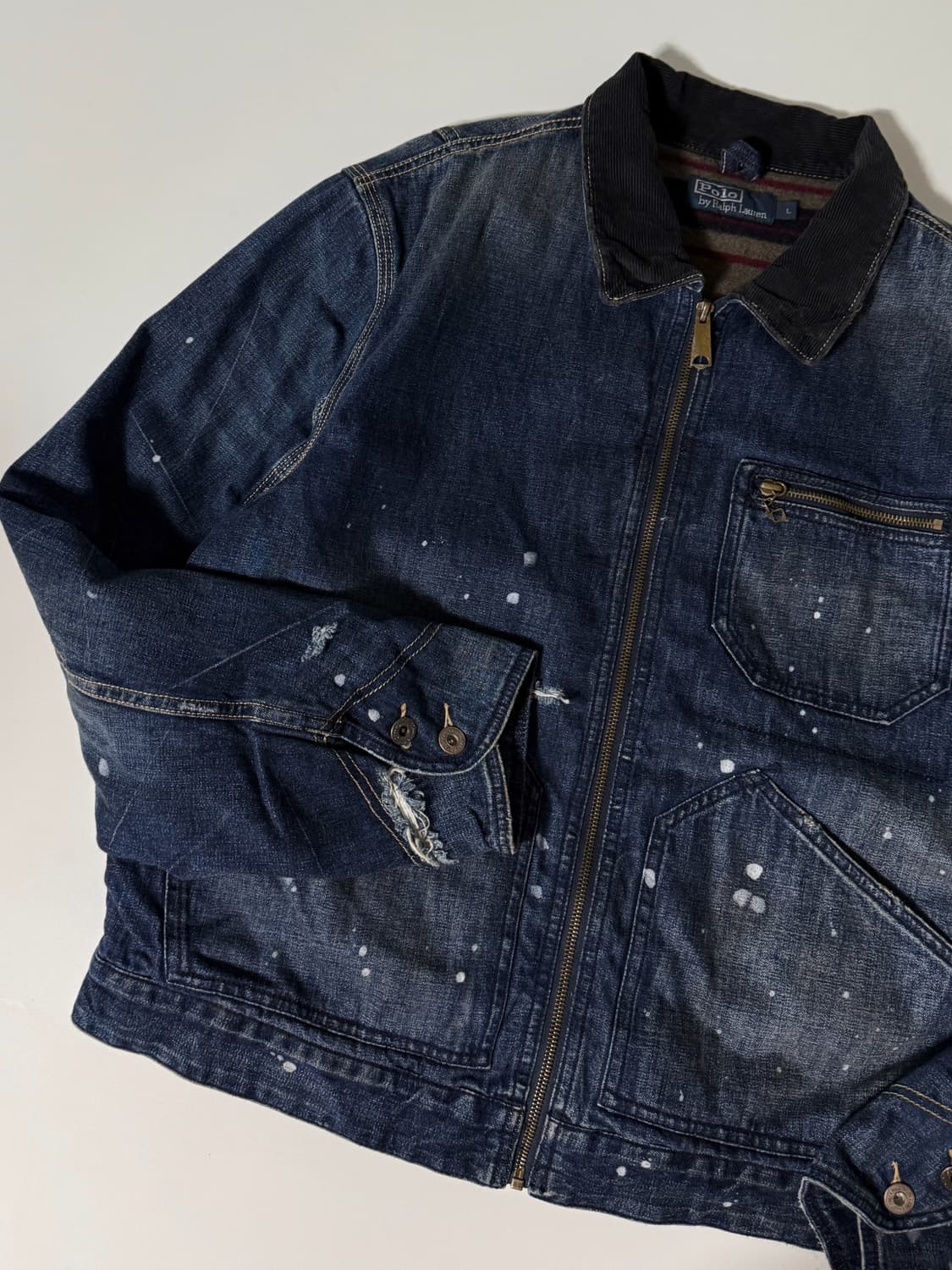 폴로 랄프로렌 40‘s 루즈핏 페인팅 코듀로이 데님 자켓  상품이미지7
