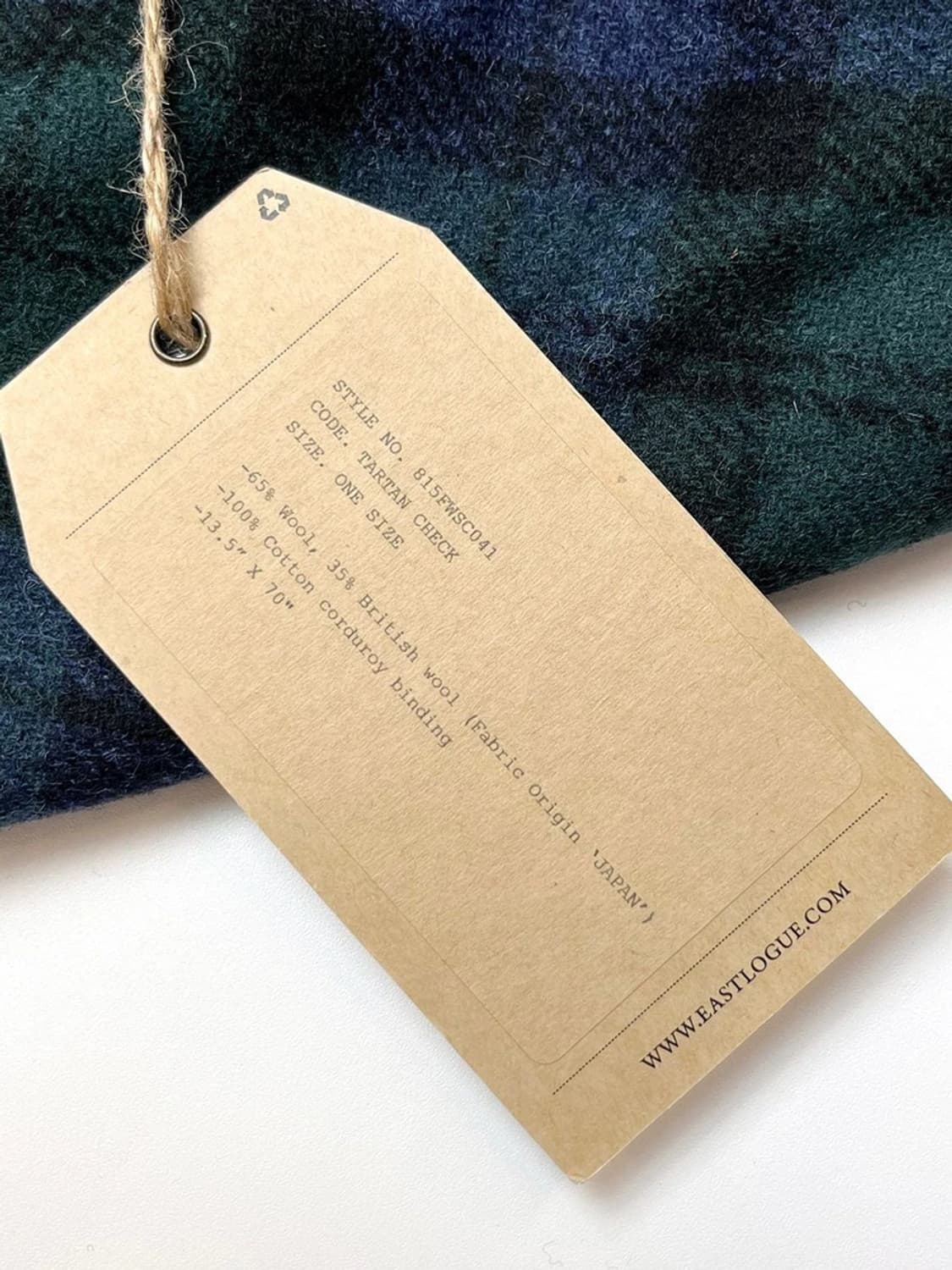 이스트로그 EASTLOGUE 타탄 울 체크 목도리 A1439 상품이미지5