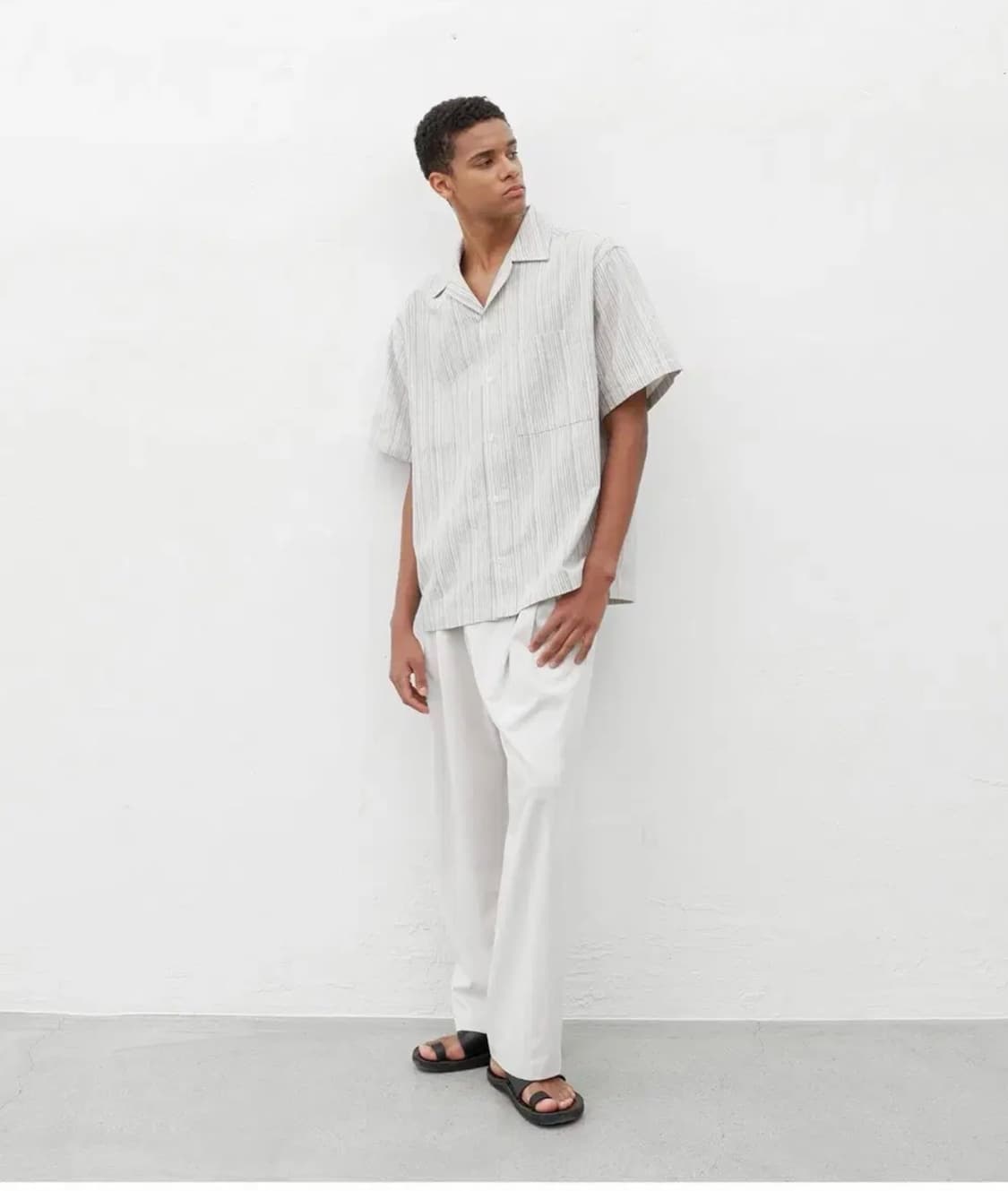 비얼디드키드 파나마 하프 린넨 셔츠 사이즈 M-L 상품이미지4