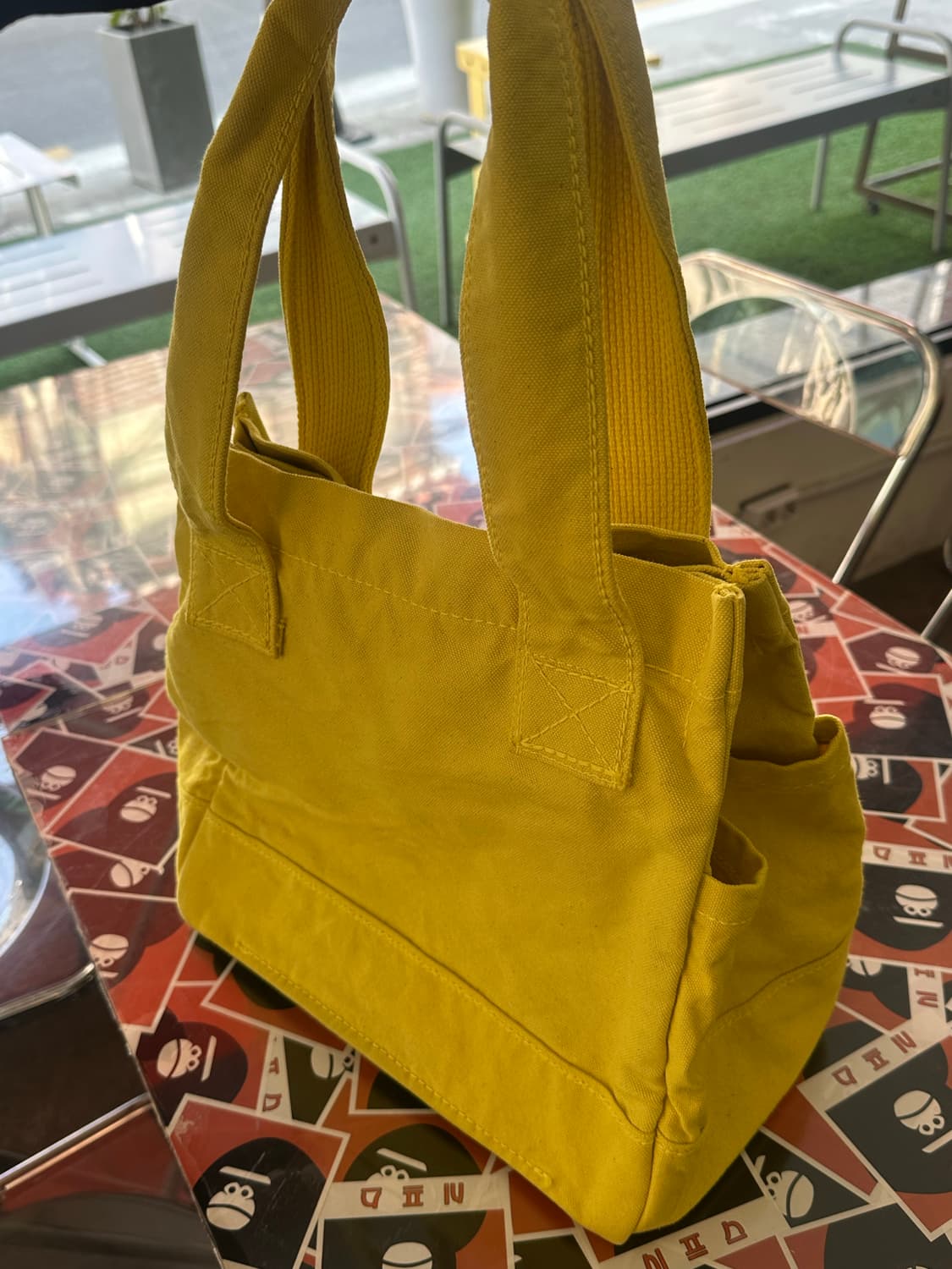 Kapital 캐피탈 no.6 스탠다드 레몬옐로우 캔버스 더플백 상품이미지5