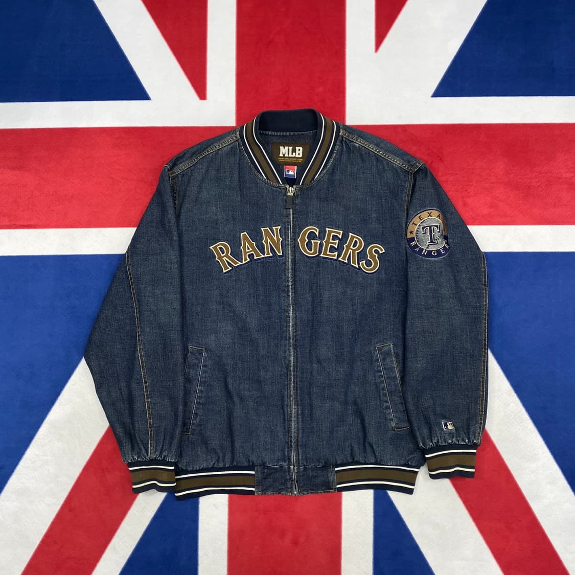 MLB 레인저스 데님 바시티자켓 100 상품이미지1