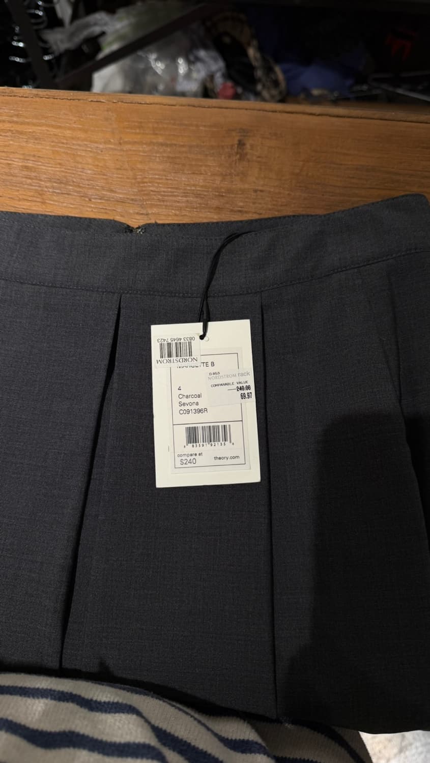 띠어리 그레이 울 플리츠 미디 스커트 상품이미지9