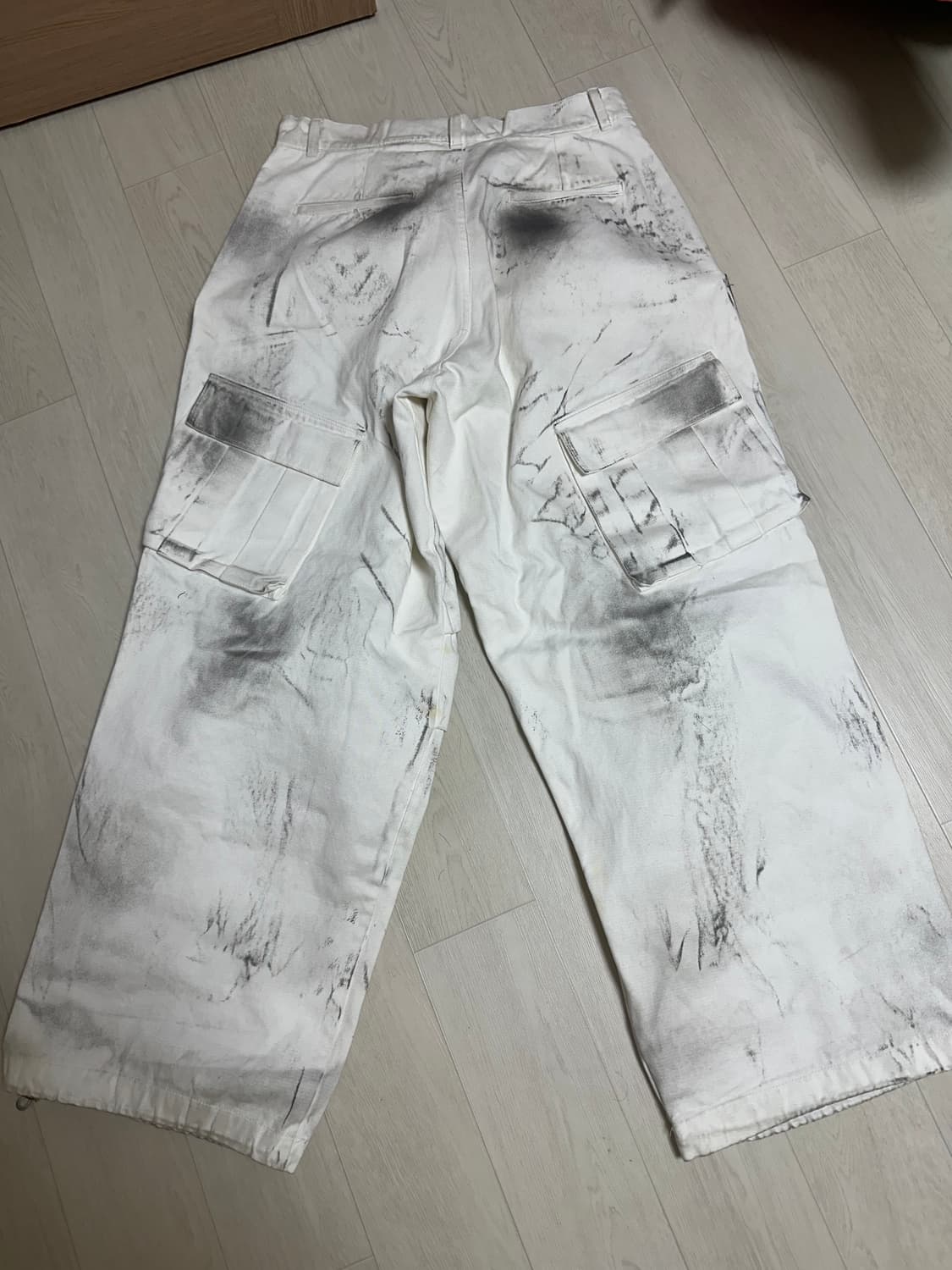 [2]노쿨러스 01 카고 팬츠 더티 워싱 화이트 상품이미지3