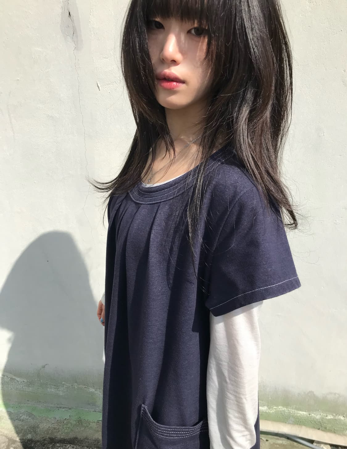 네이비 레이어드 데님 원피스 상품이미지7