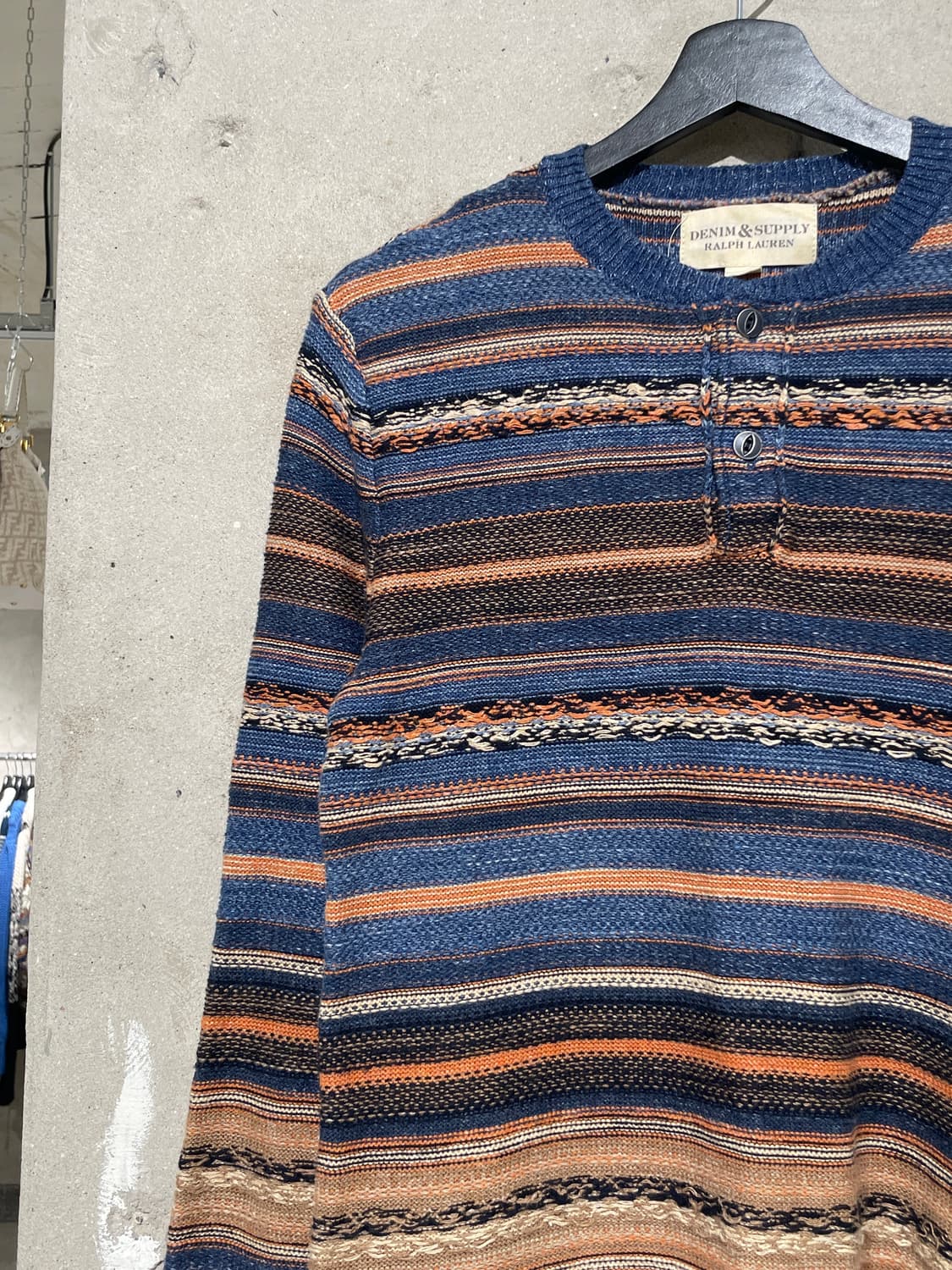 데님 앤 서플라이 랄프 로렌 믹스 에스닉 헨리넥 니트 상품이미지2