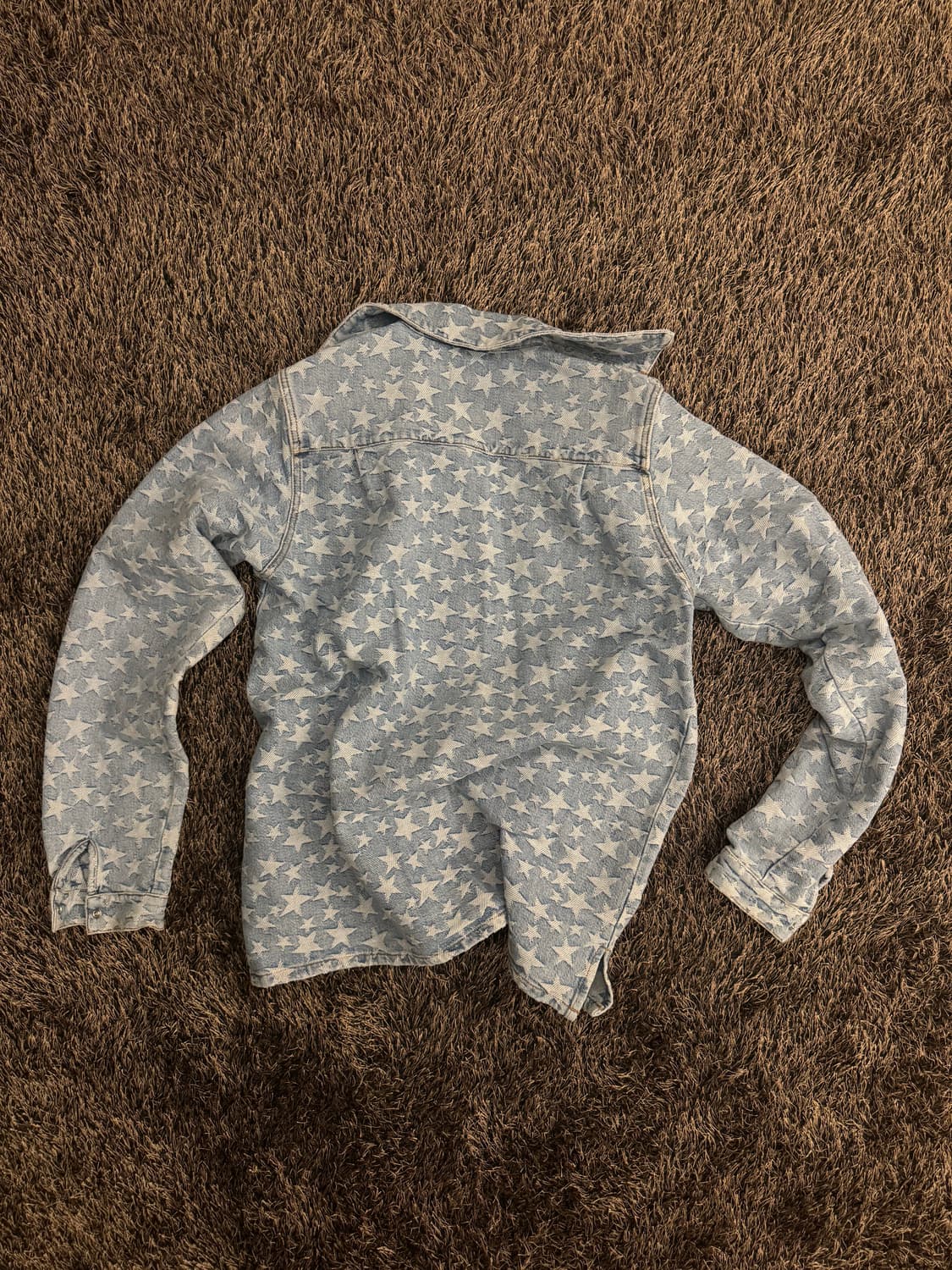 Denim Jacquard Woven Overshirt 상품이미지2