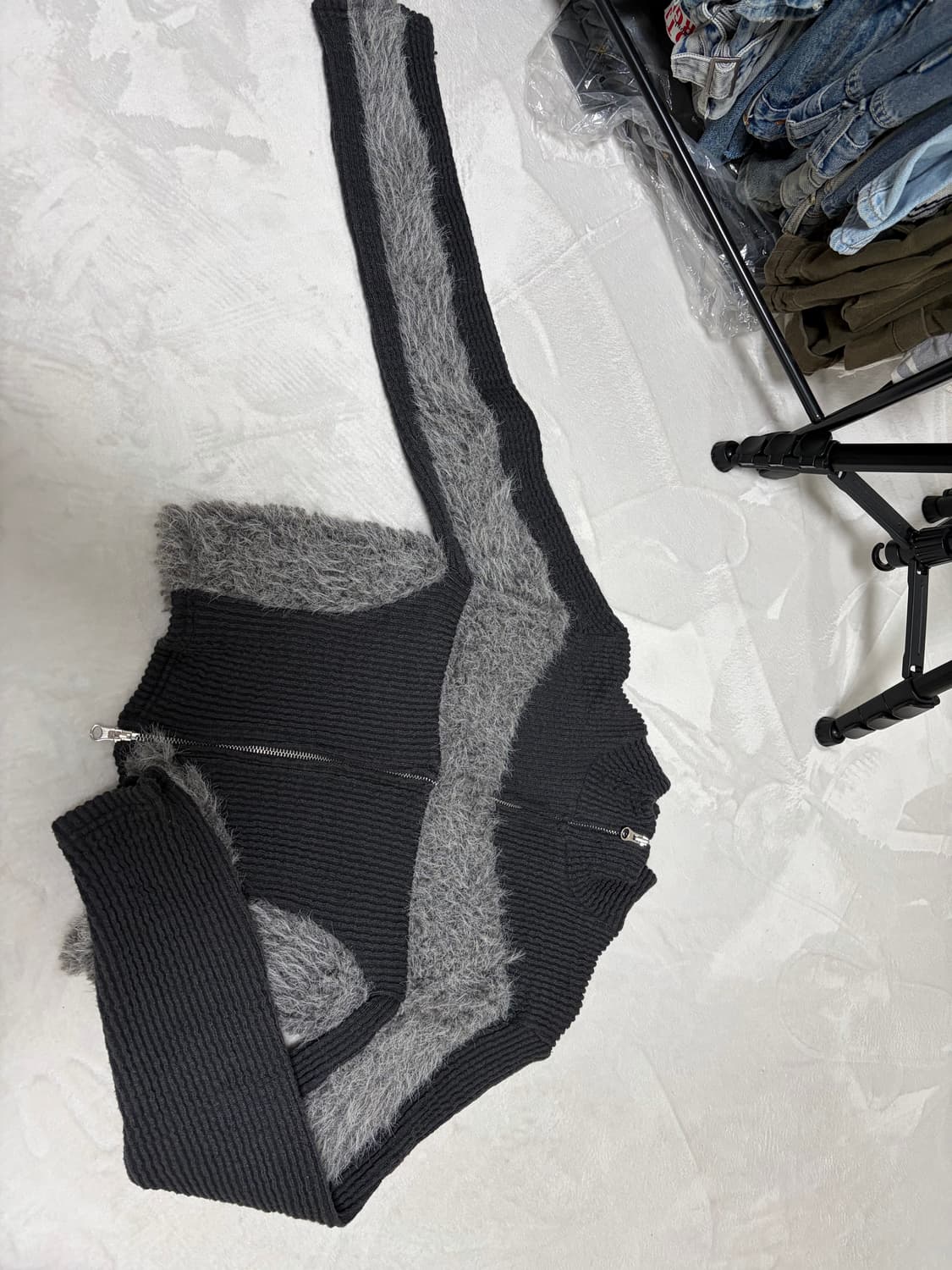 미드나잇무브 hair zip up (dark grey)  상품이미지4