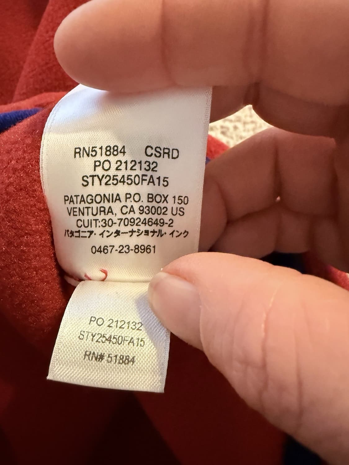 15FW 파타고니아 신칠라 스냅-T 레드/블루 상품이미지8