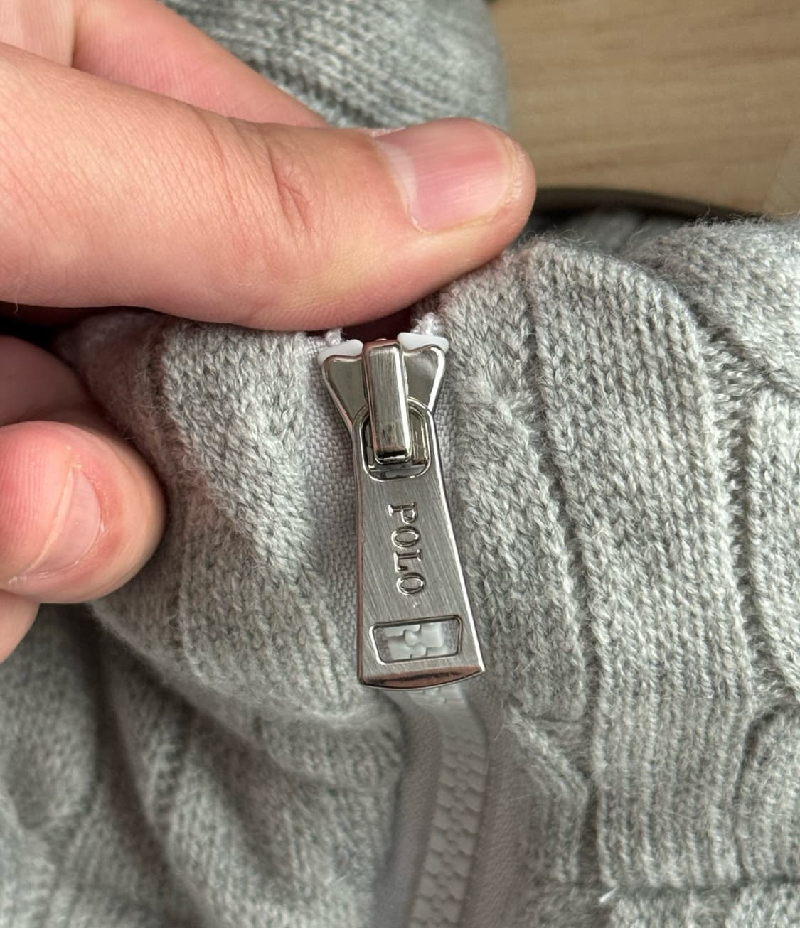 POLO 케이블 니트 후드 다운 코트 패딩 상품이미지4