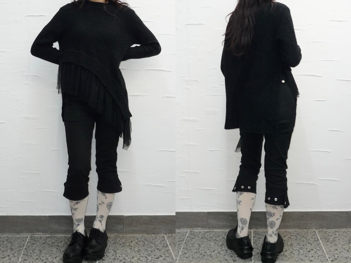 mesh frill black knit 상품이미지3