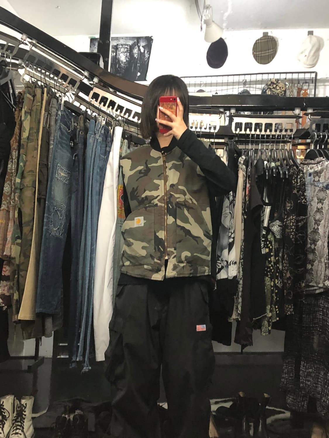 칼하트 카모 패턴 퀄팅 누빔 베스트 상품이미지1