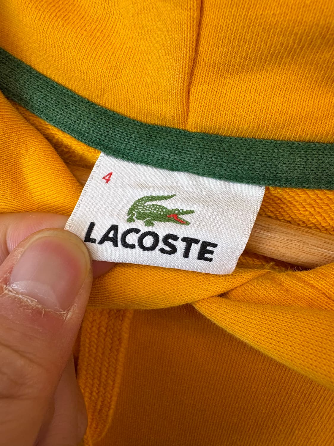 라코스테 빅크록 옐로우 후드티 상품이미지5