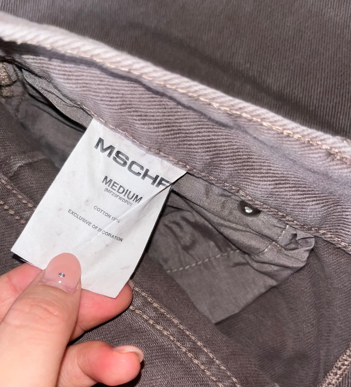 미스치프 롬버스 슬라우치 워시드 진 로즈브라운 m 바지 상품이미지3
