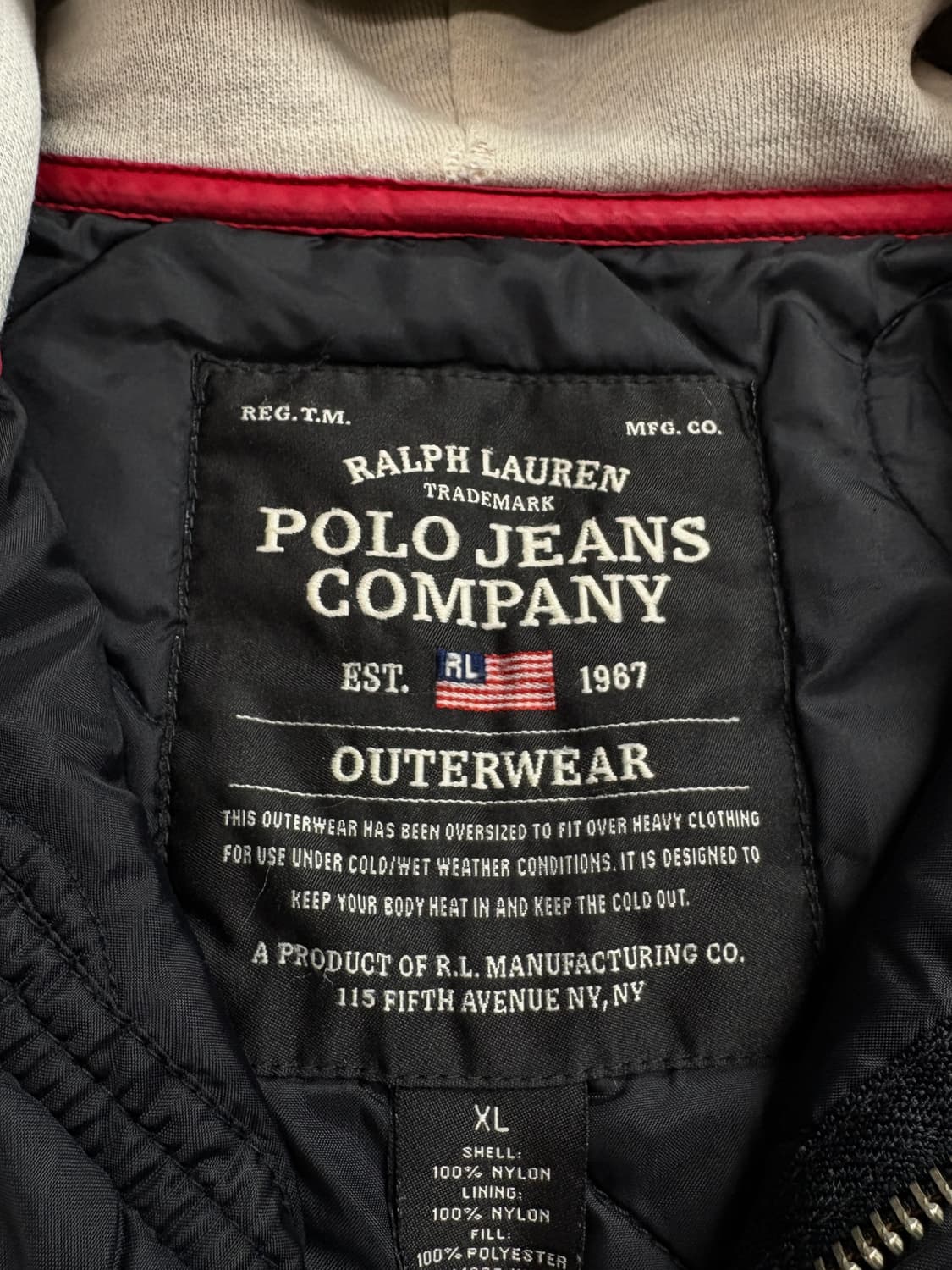 폴로 랄프로렌 성조기 로고 아미카지 퀼팅 후드 자켓 1858 상품이미지3