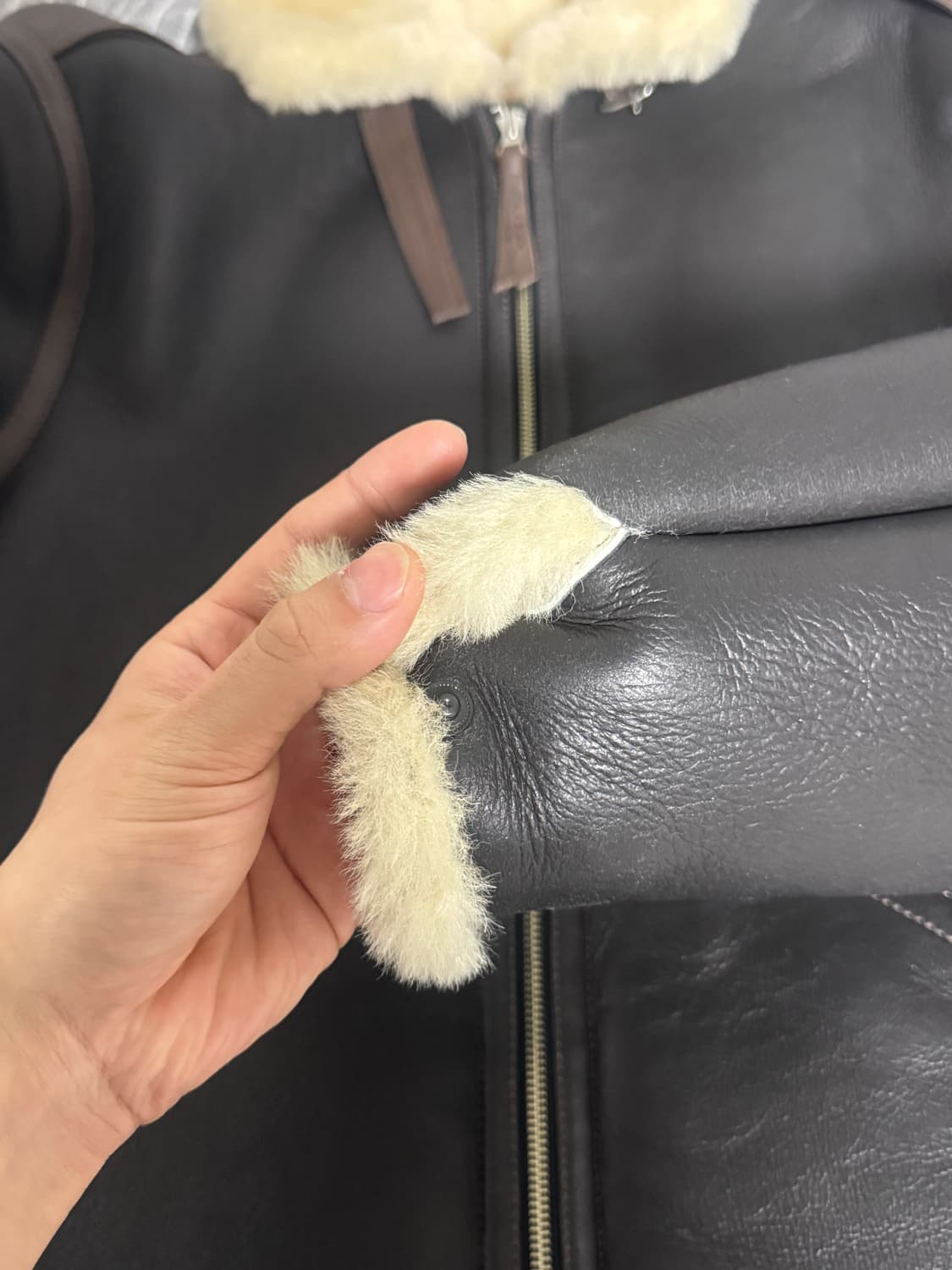 스테디에브리웨어 Sew B-6 무스탕 시어링 레더 자켓 1 상품이미지4