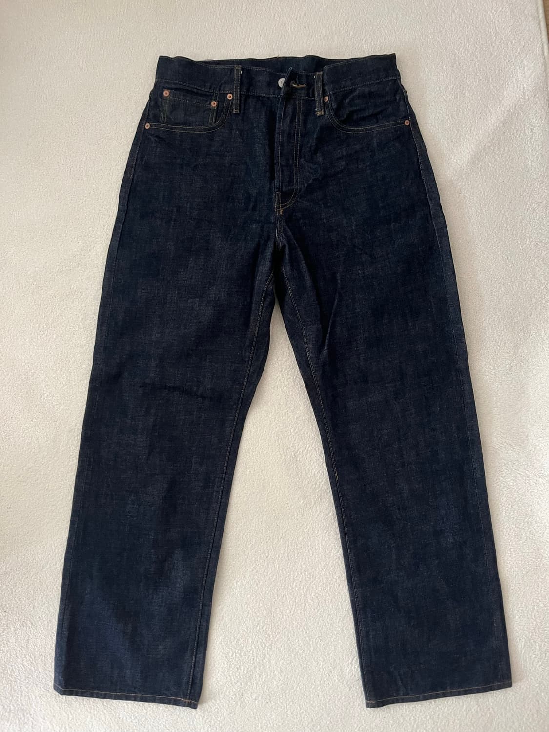 아웃스탠딩 30‘s 신치백 셀비지 와이드 데님 M 상품이미지1