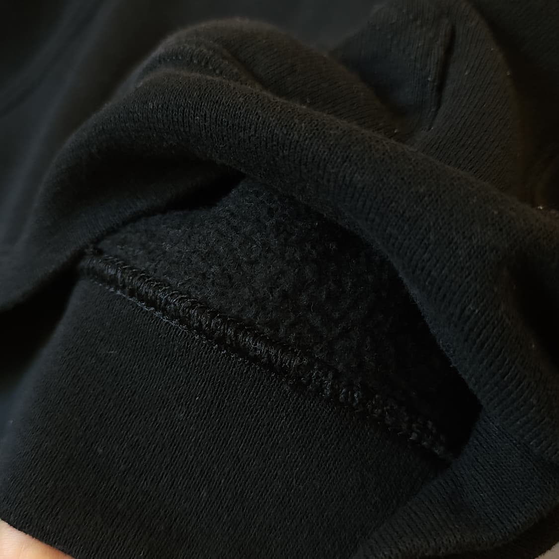 90s 러셀 후드 스웻셔츠 싸커 미국 오리지널 빈티지 레터링 블랙 XL 상품이미지8