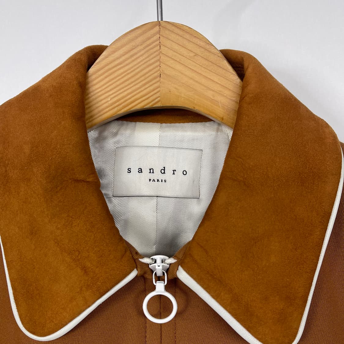 [산드로] 브라운 코트 배색 카라 (38) 상품이미지3