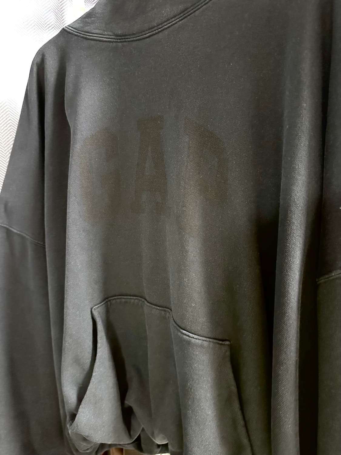 yzy 이지 갭 도브 후드 워시드 블랙 상품이미지3