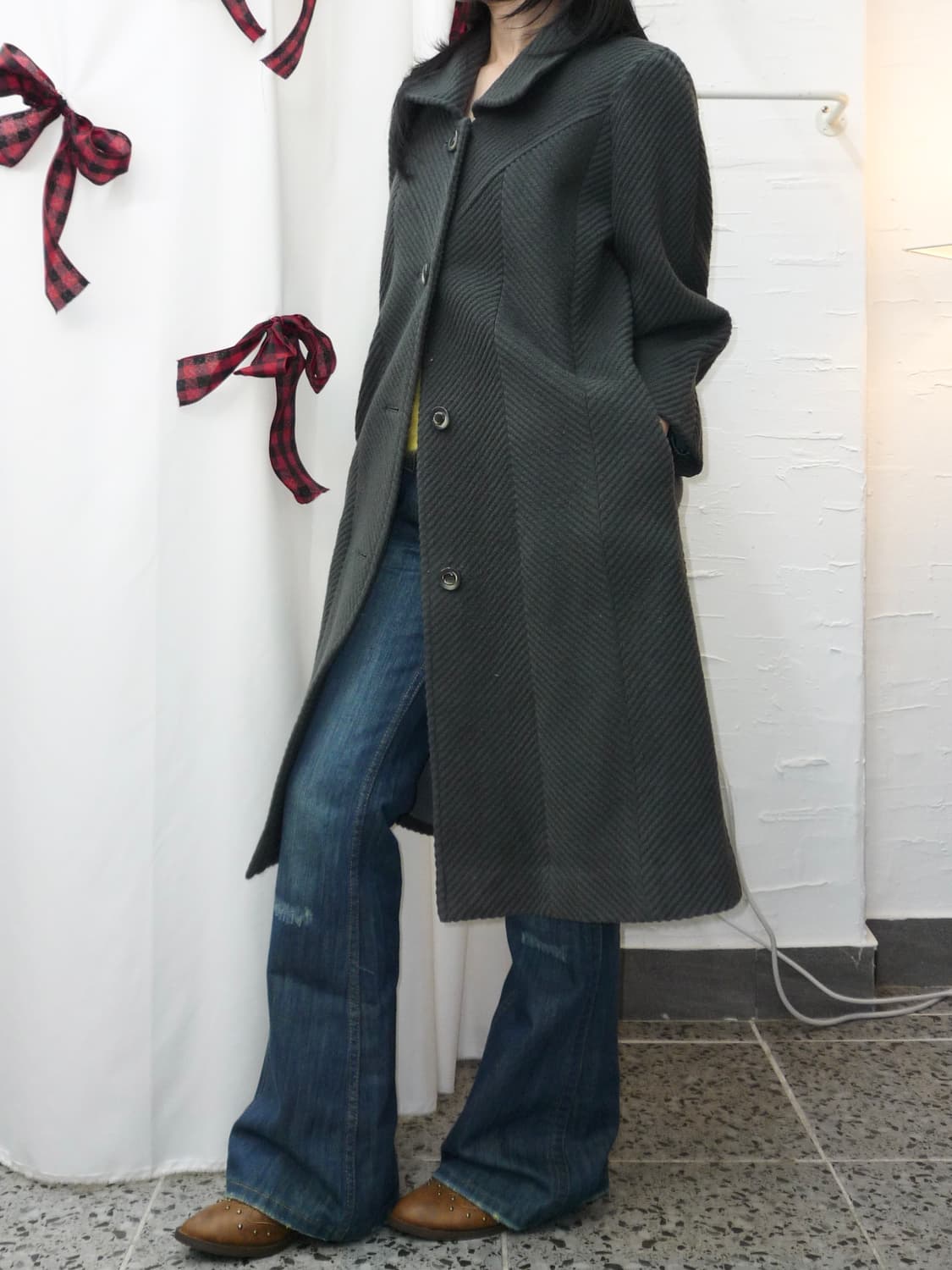 smoked charcoal wool coat 상품이미지2