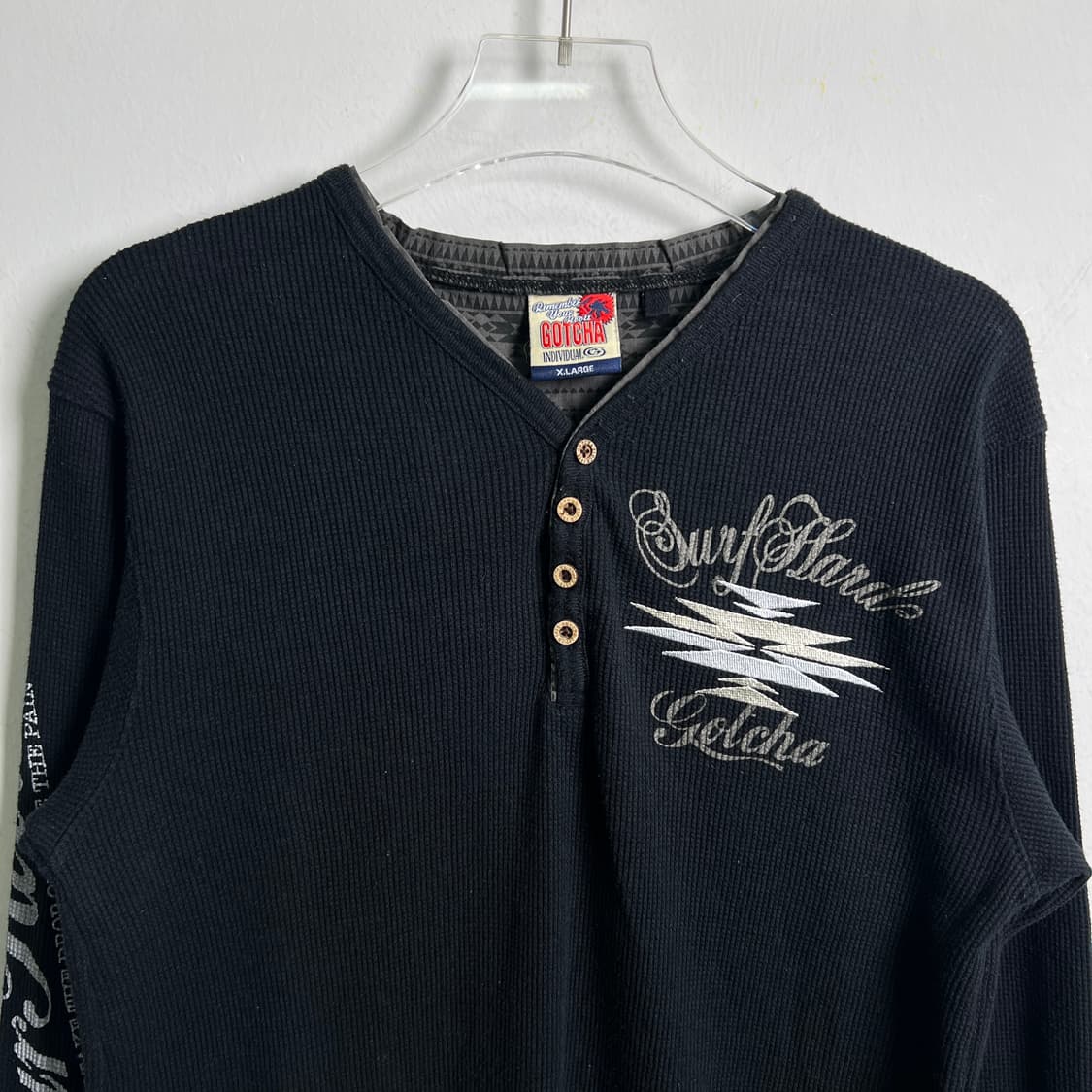 Gotcha 갓챠 나바호 블랙 와플 롱슬리브 XL 상품이미지4