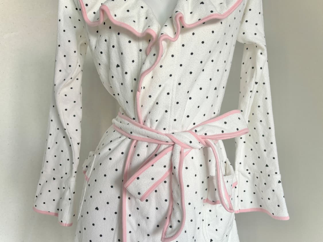 히메갸루 흰핑 도트 로브 샤워가운 헤이세이 방꾸템 핀터레스트 상품이미지4