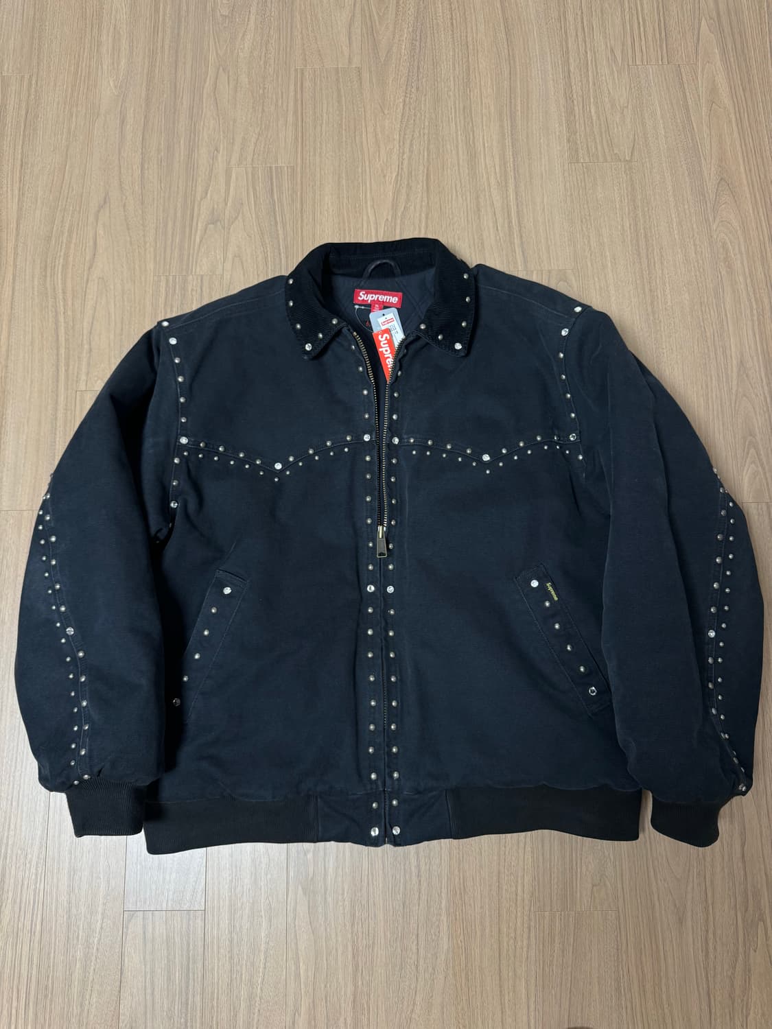 슈프림 X B.B. 사이먼 스터드 워크자켓 XL 블랙 상품이미지1