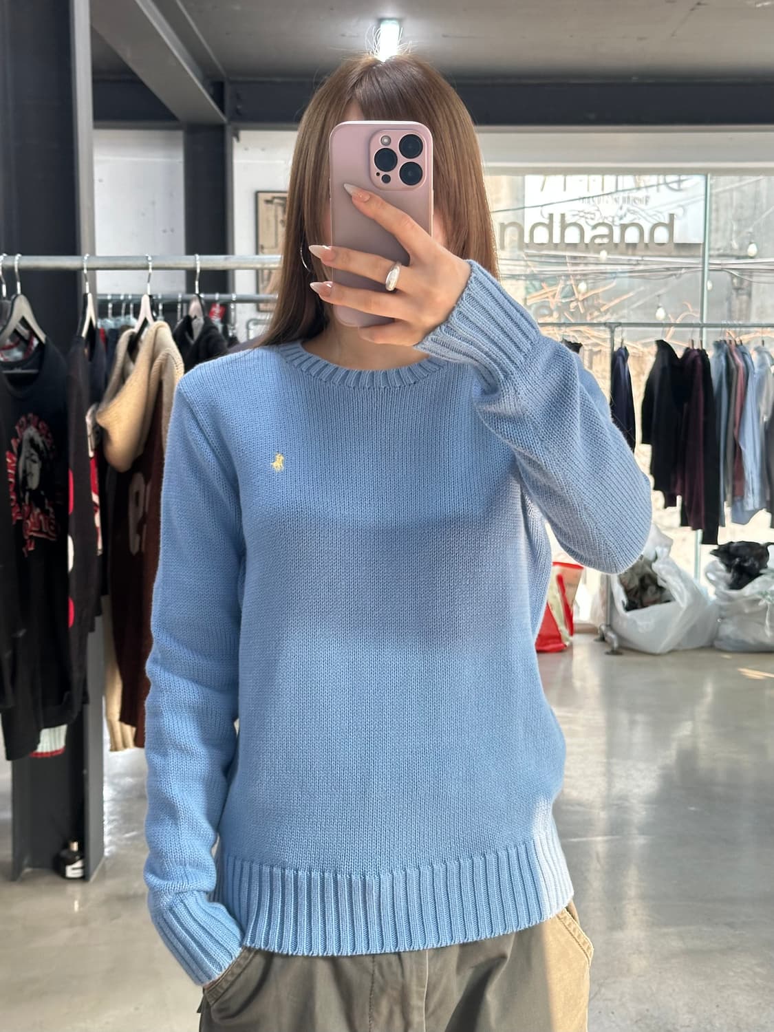 폴로랄프로렌 라운드넥 코튼니트 소라 상품이미지1