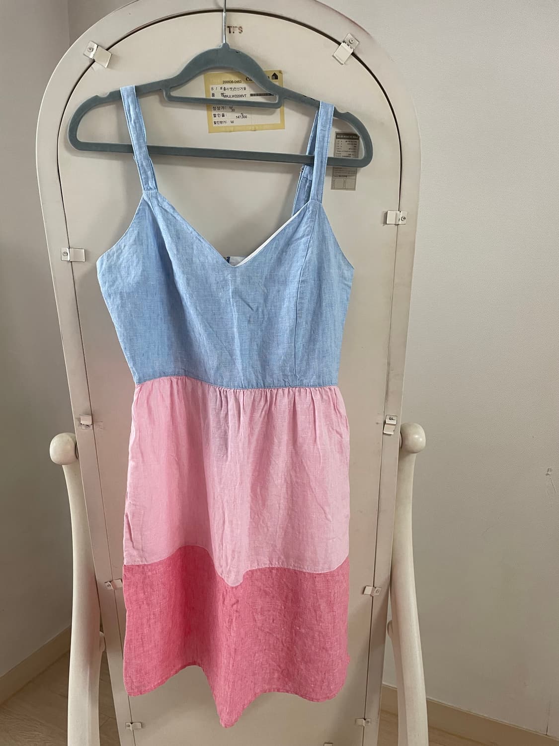 [S] C&C California 100% 린넨 컬러블록 원피스 상품이미지1