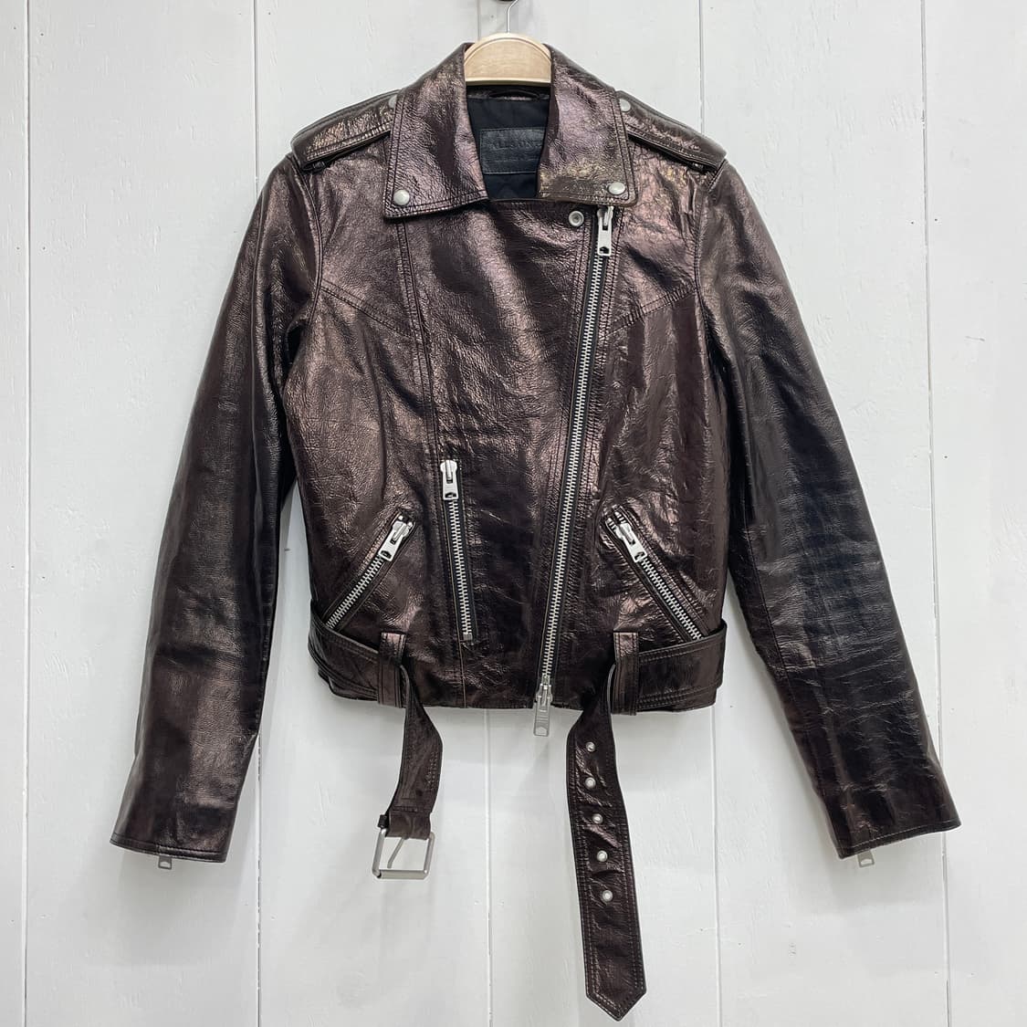 올세인츠 RIGBY PAYTON 바이커 자켓 브론즈 세미슬림핏 상품이미지8