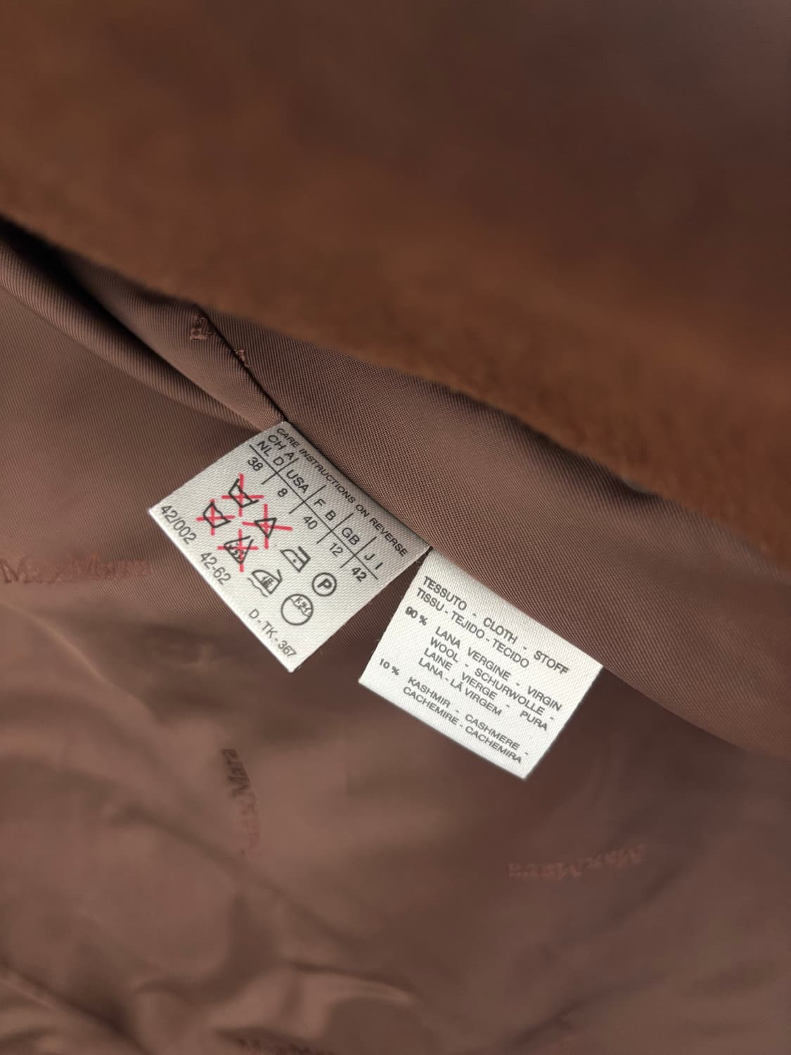막스마라 브라운 버진 울 캐시미어 코트 상품이미지3