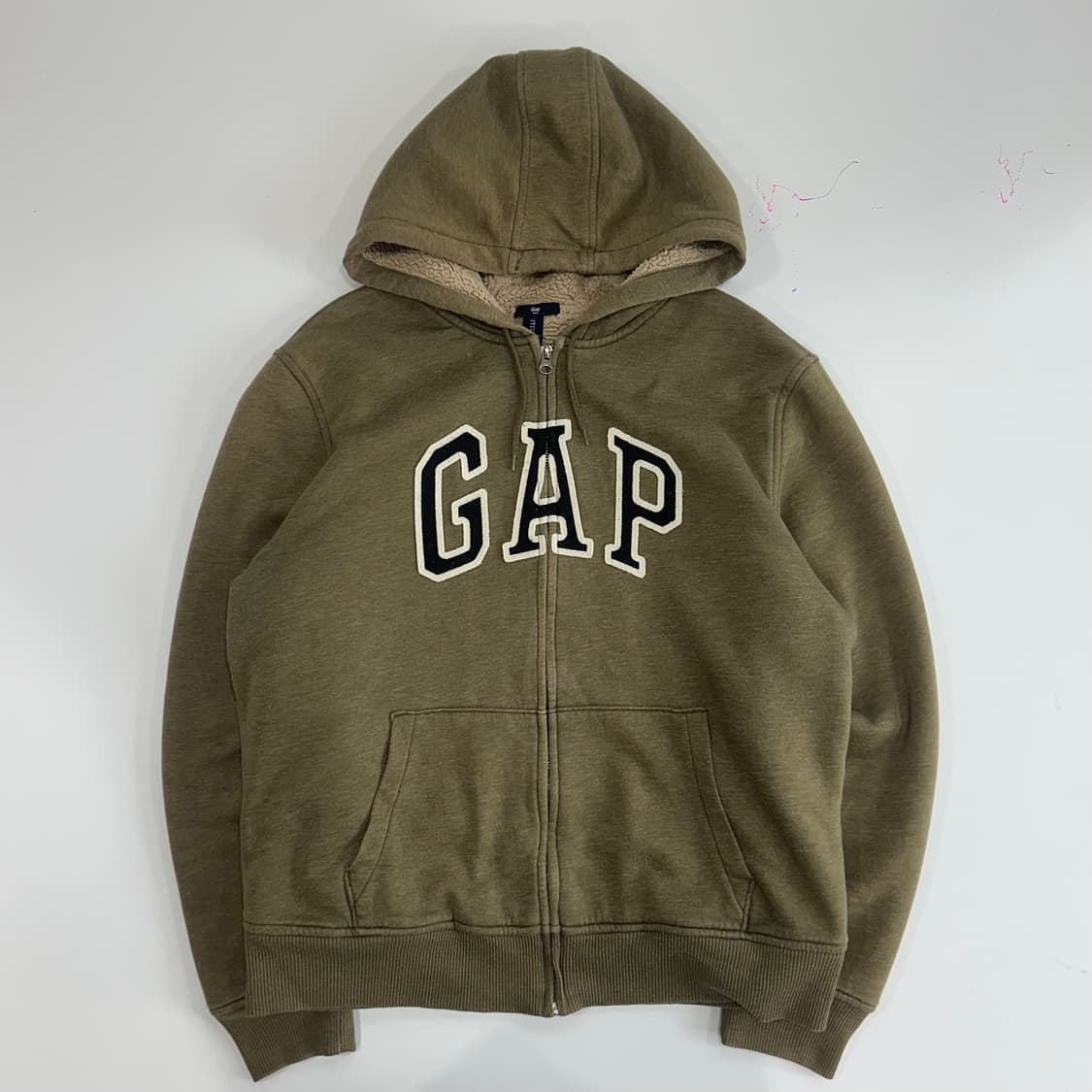 GAP 갭 블랙로고 카키 후드집업 상품이미지3