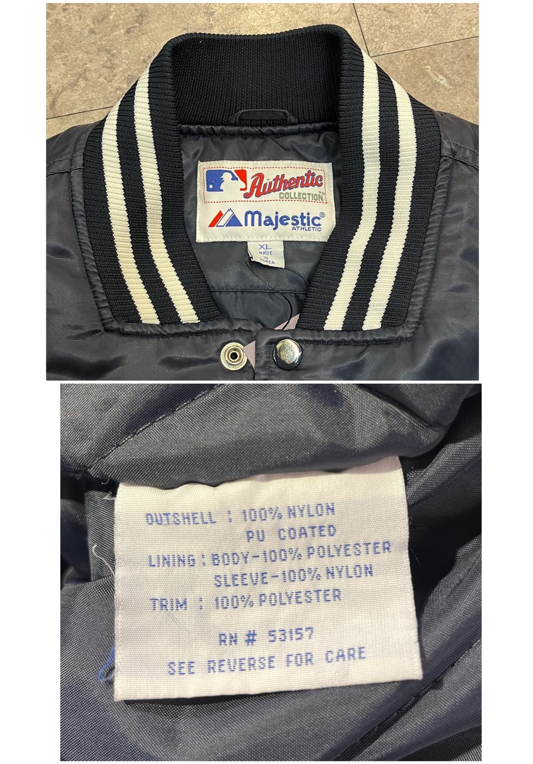 마제스틱 어센틱 양키스 바시티 자켓 네이비 XL #csz2653 상품이미지3