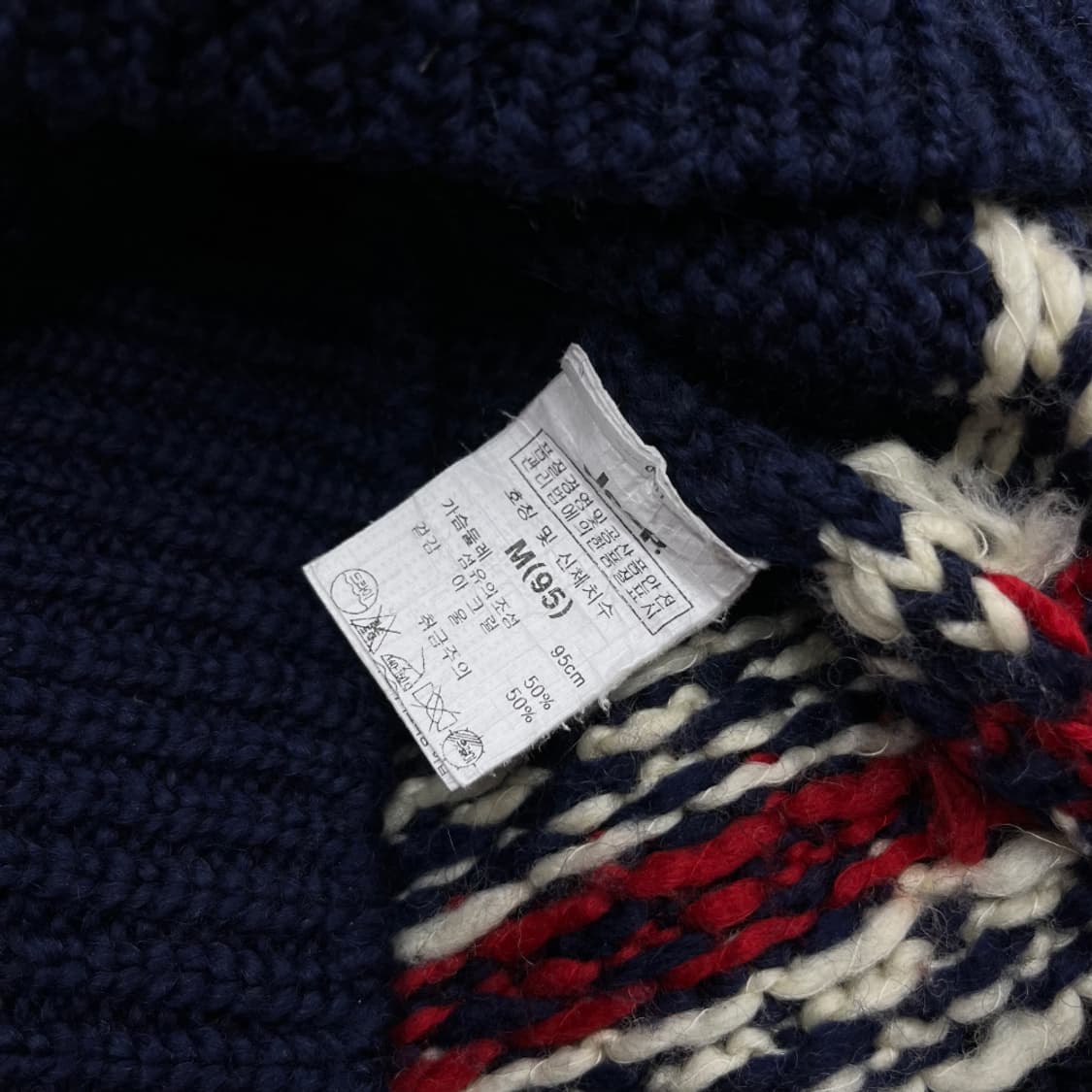 지프 북극곰 로고 눈송이 네이비 니트 M 상품이미지5